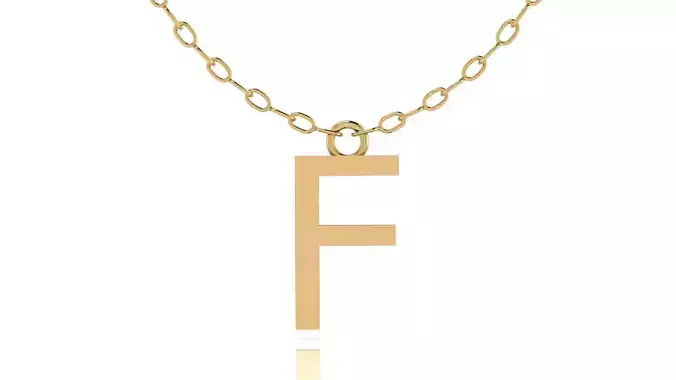 Alphabet Tahoma Letters Pendant  F 3D print model