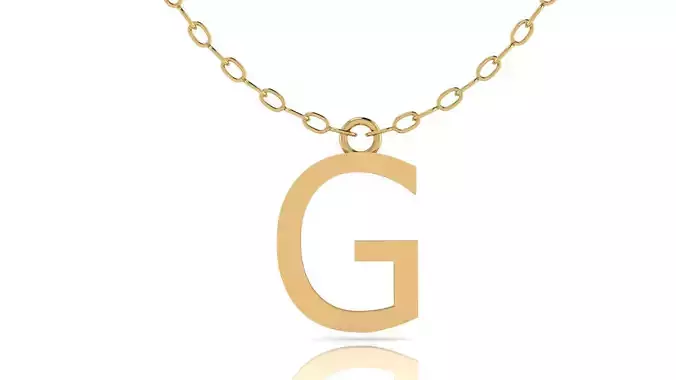 Alphabet Tahoma Letters Pendant  G 3D print model