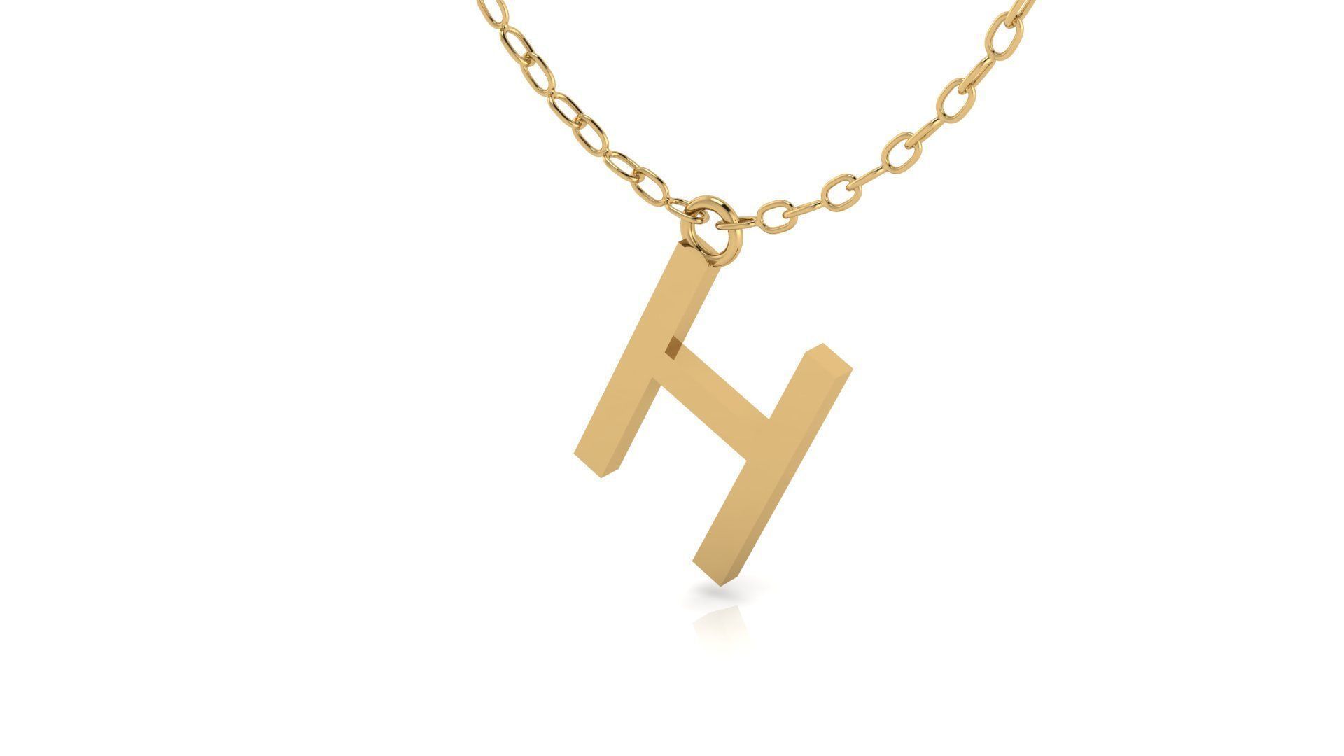 Alphabet Tahoma Letters Pendant  H 3D print model_19