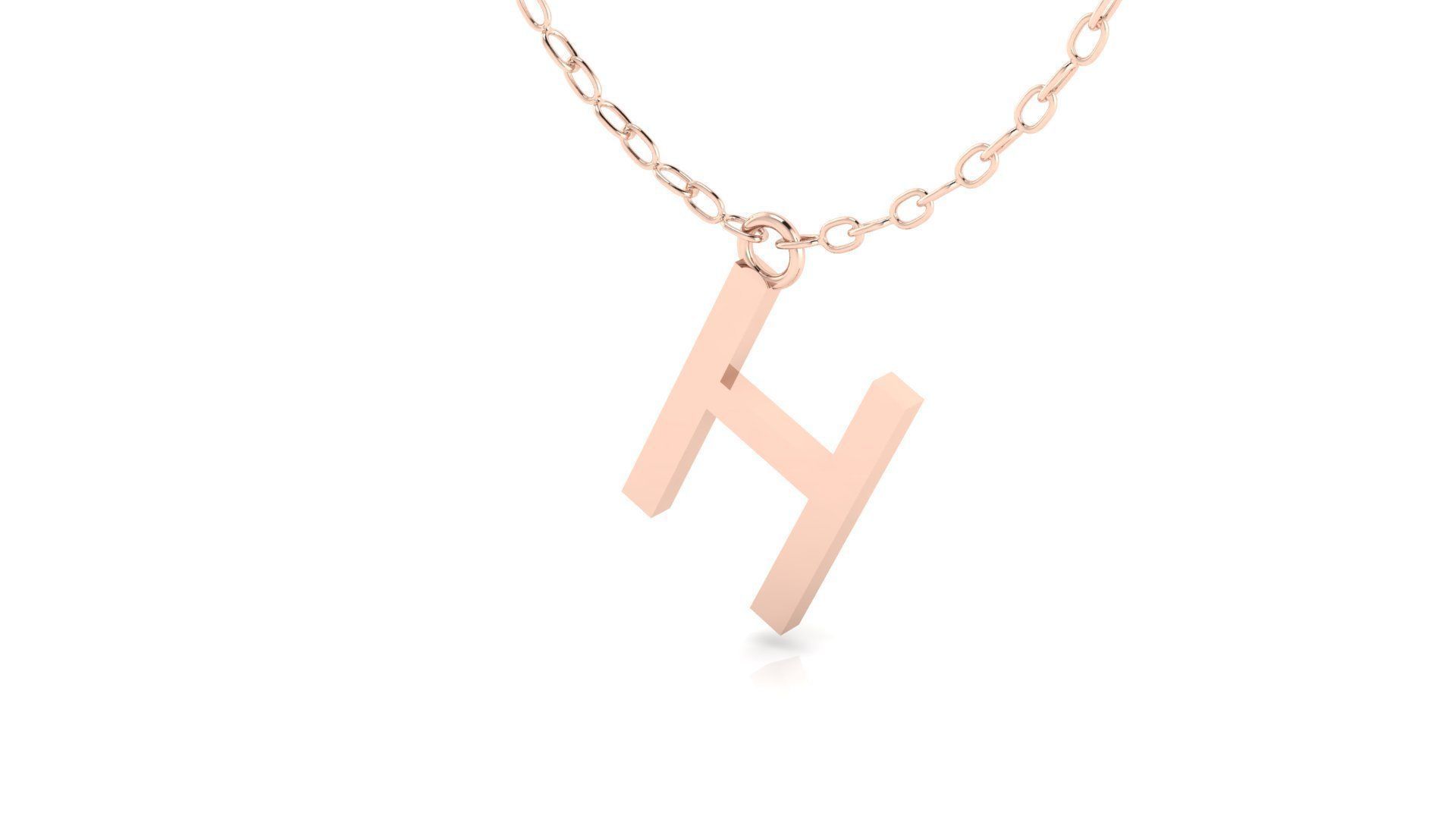 Alphabet Tahoma Letters Pendant  H 3D print model_8