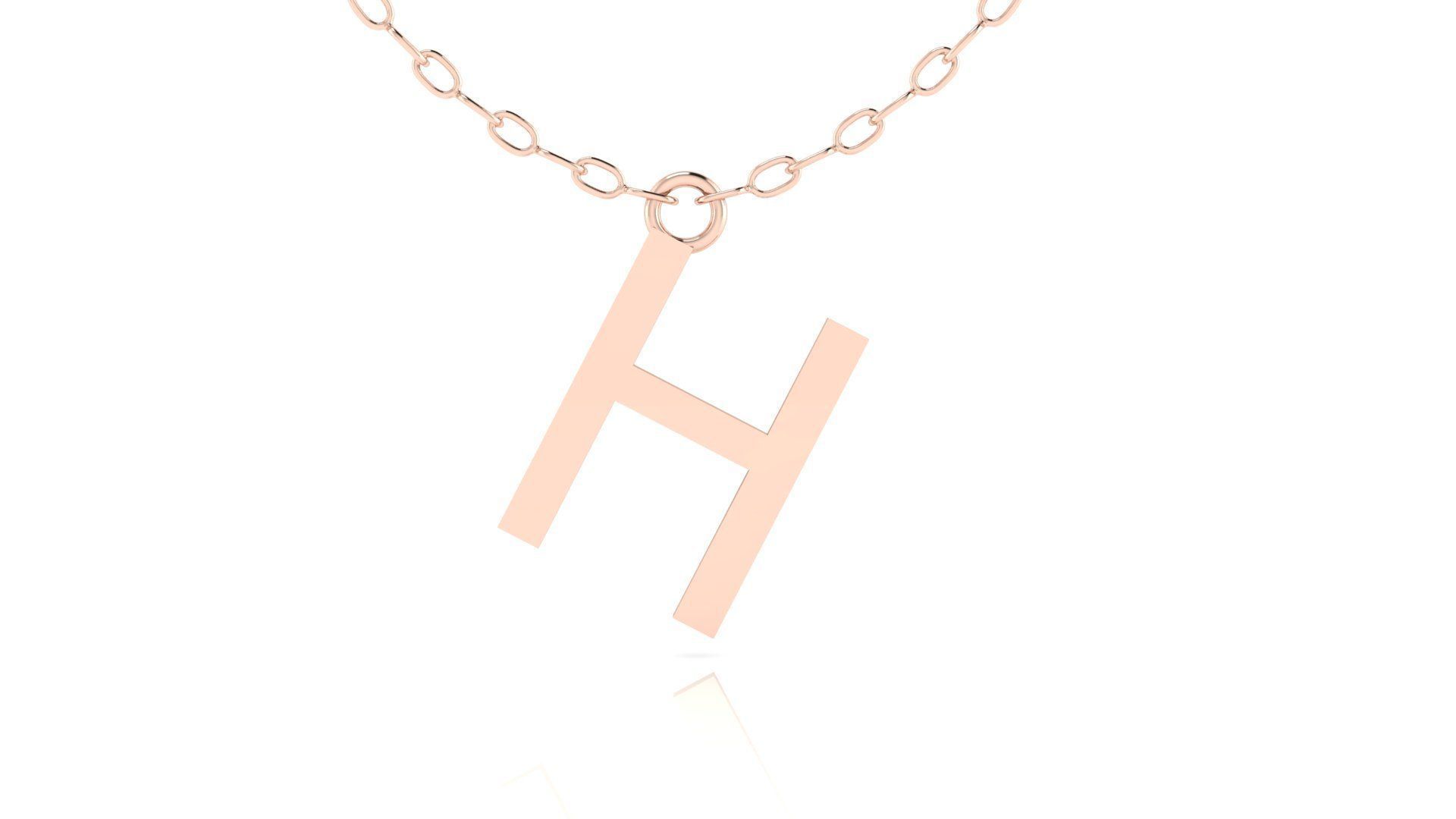 Alphabet Tahoma Letters Pendant  H 3D print model_4