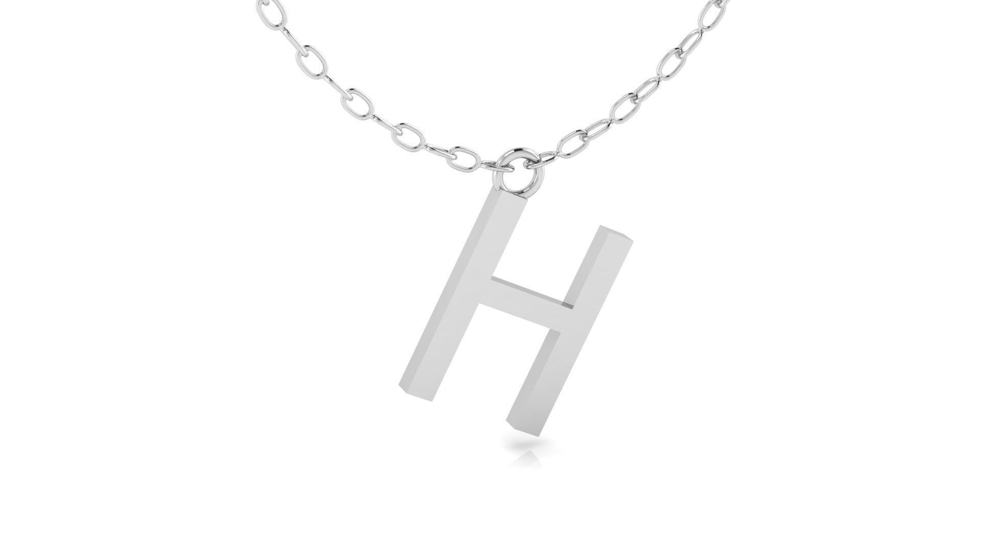 Alphabet Tahoma Letters Pendant  H 3D print model_14