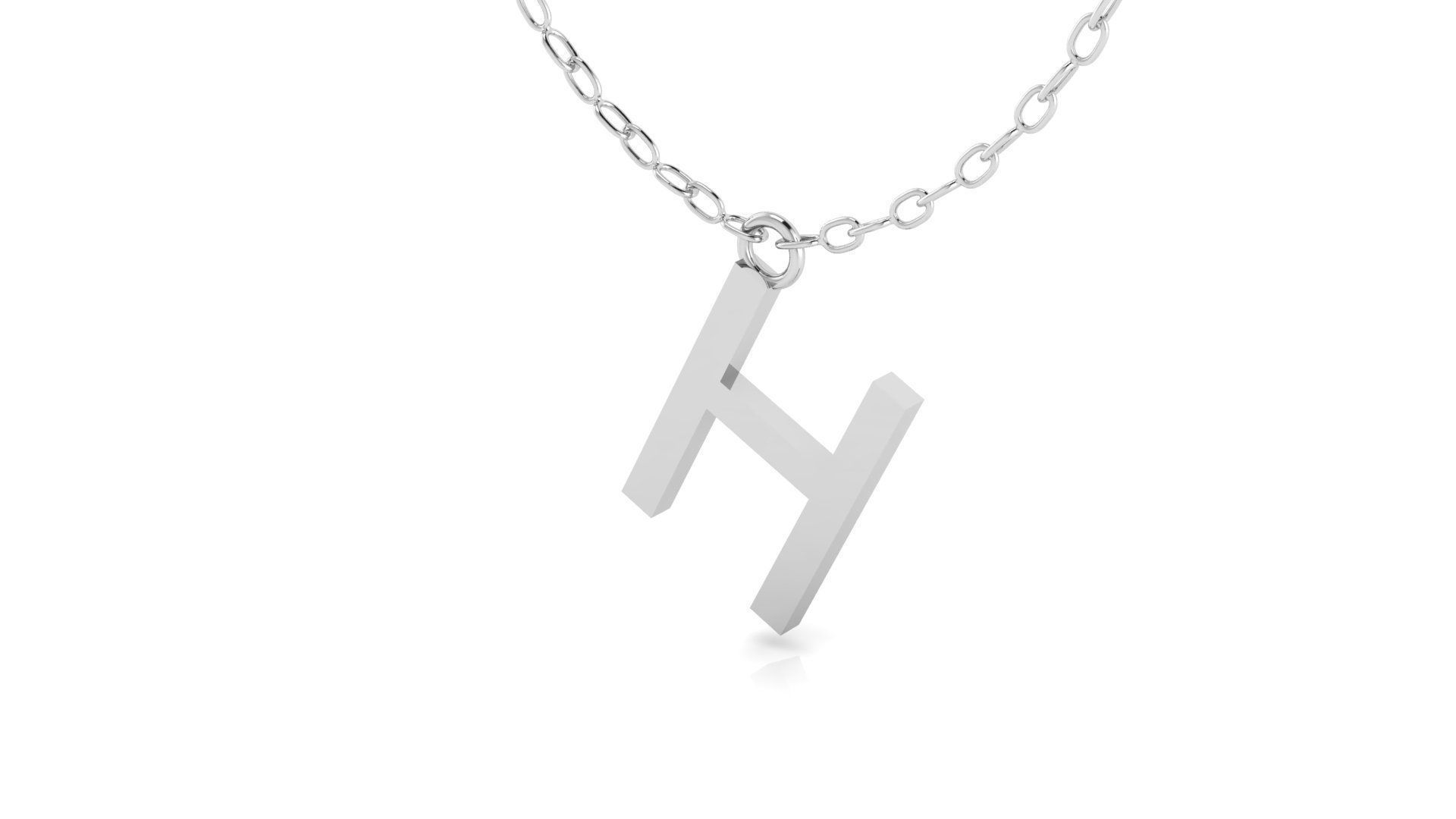 Alphabet Tahoma Letters Pendant  H 3D print model_15