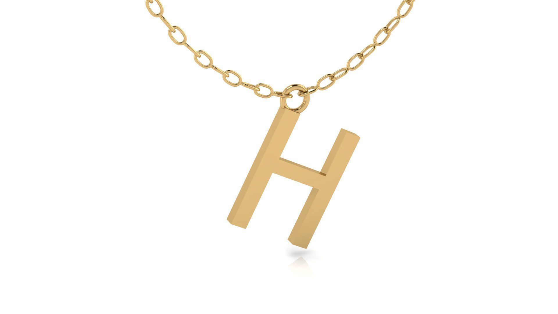 Alphabet Tahoma Letters Pendant  H 3D print model_16