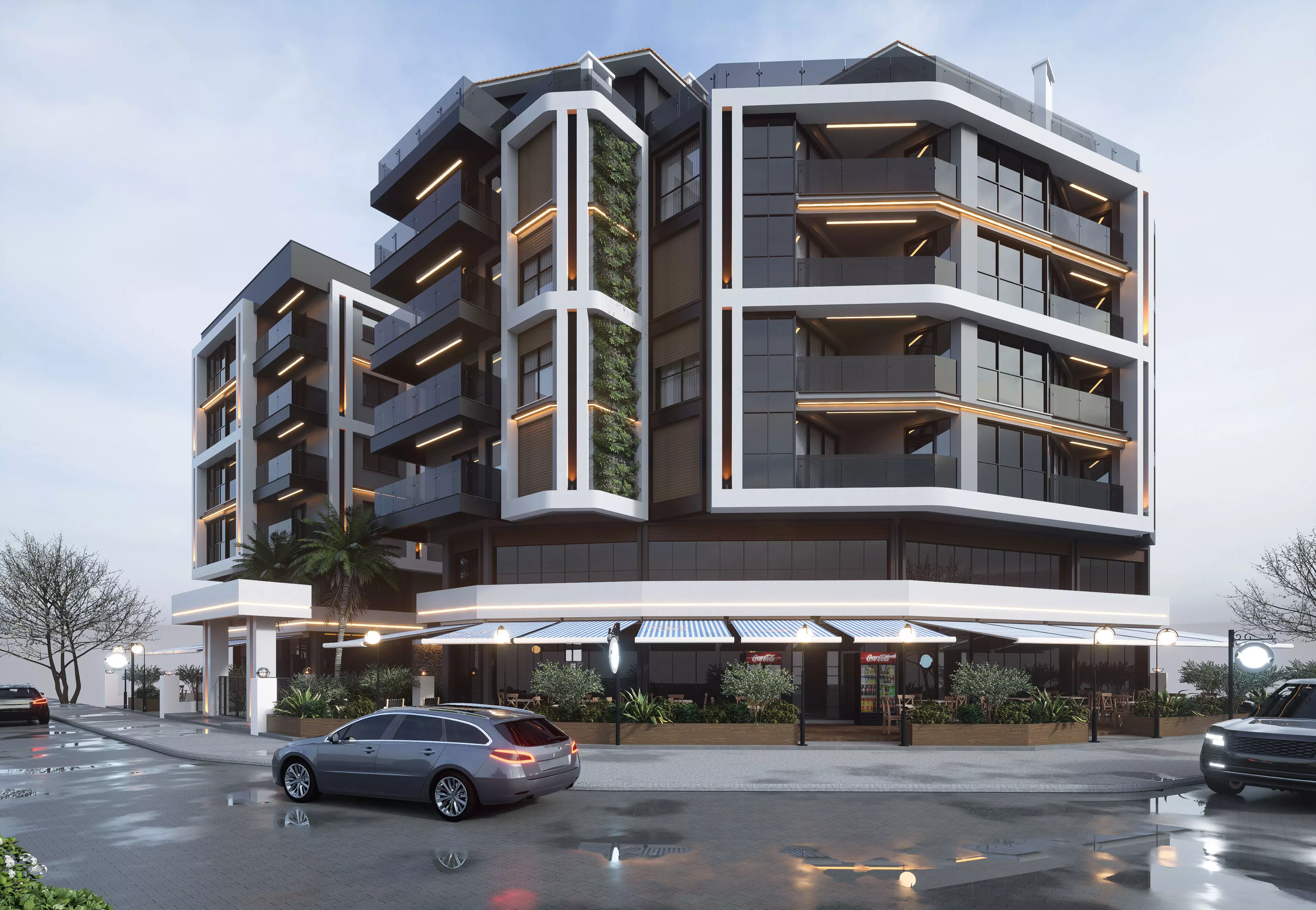 my two block apartment project 3D model