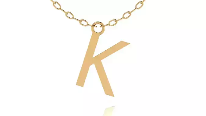 Alphabet Tahoma Letters Pendant  K 3D print model