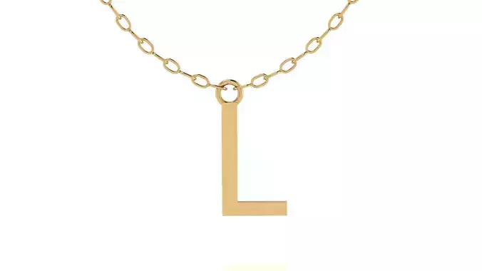 Alphabet Tahoma Letters Pendant  L 3D print model
