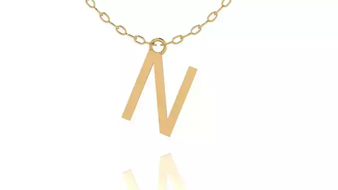 Alphabet Tahoma Letters Pendant  N 3D print model