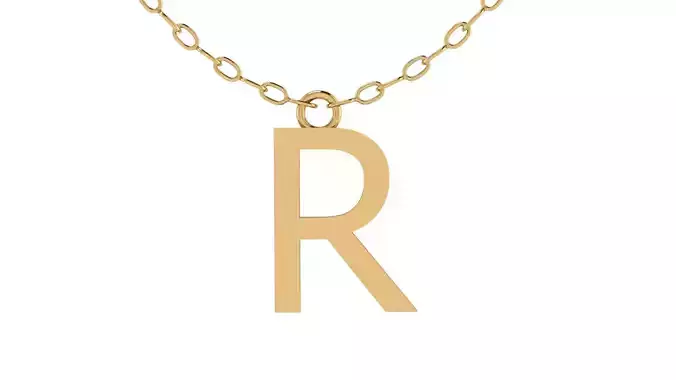 Alphabet Tahoma Letters Pendant  R 3D print model
