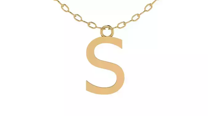 Alphabet Tahoma Letters Pendant  S 3D print model