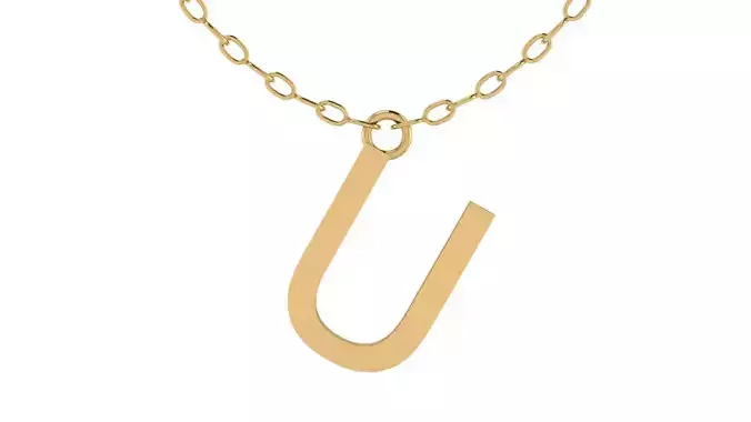 Alphabet Tahoma Letters Pendant  U 3D print model