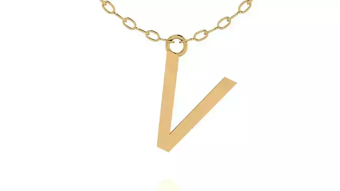 Alphabet Tahoma Letters Pendant  V