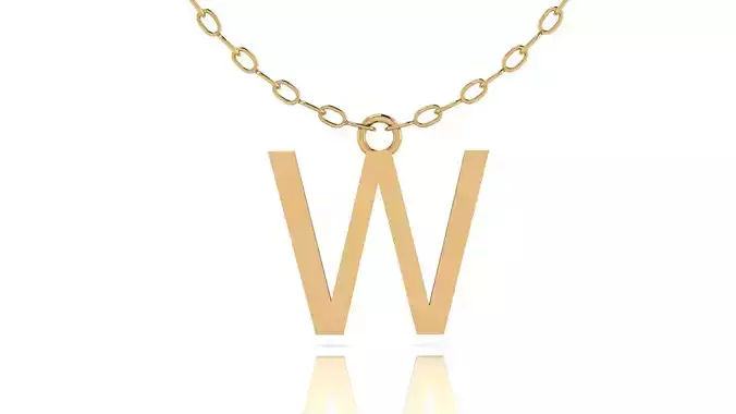 Alphabet Tahoma Letters Pendant  W
