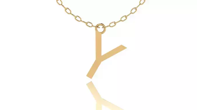 Alphabet Tahoma Letters Pendant  Y