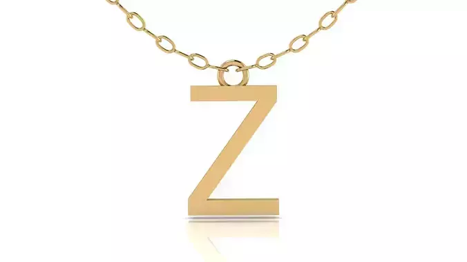 Alphabet Tahoma Letters Pendant  Z