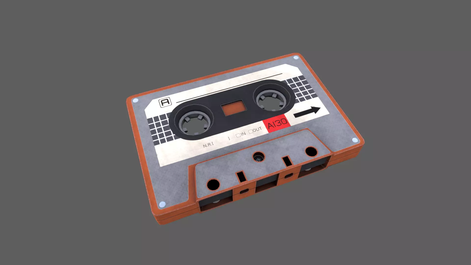 Cassette Low-poly 3D model_0