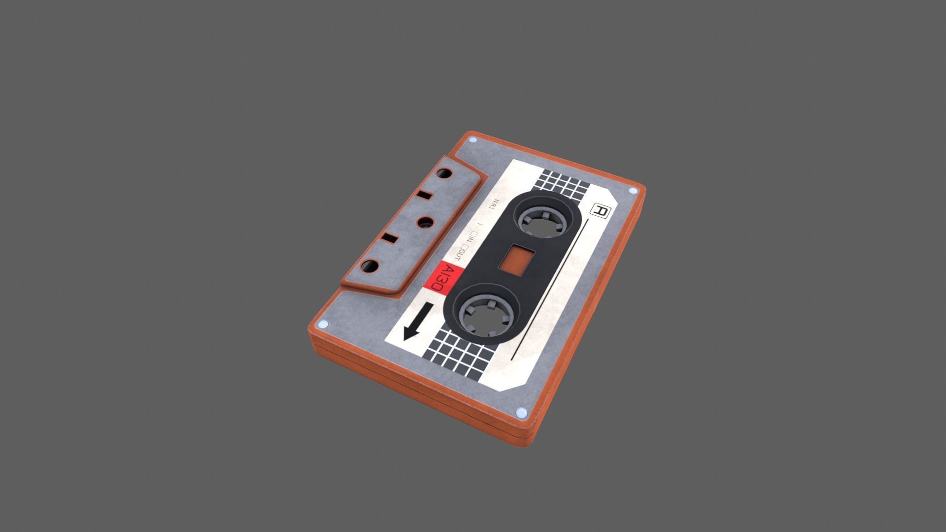 Cassette Low-poly 3D model_4