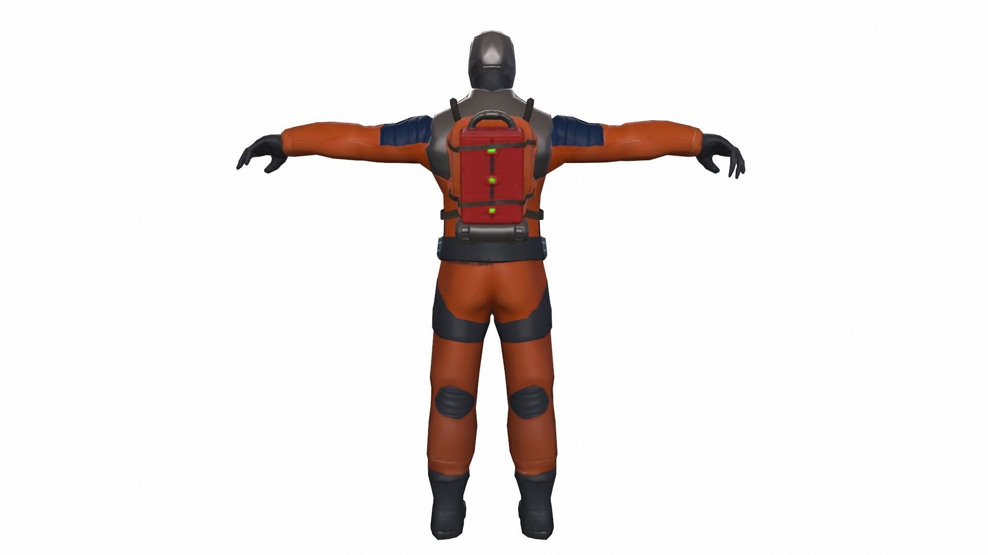 Sci-fi Futuristic character Cybernetic Cyberpunk hero Low-poly 3D model_6