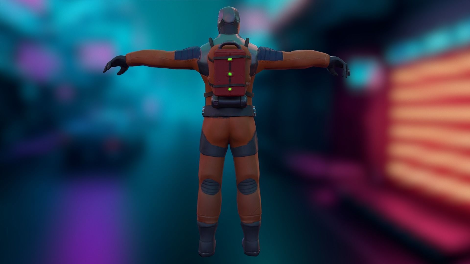 Sci-fi Futuristic character Cybernetic Cyberpunk hero Low-poly 3D model_17