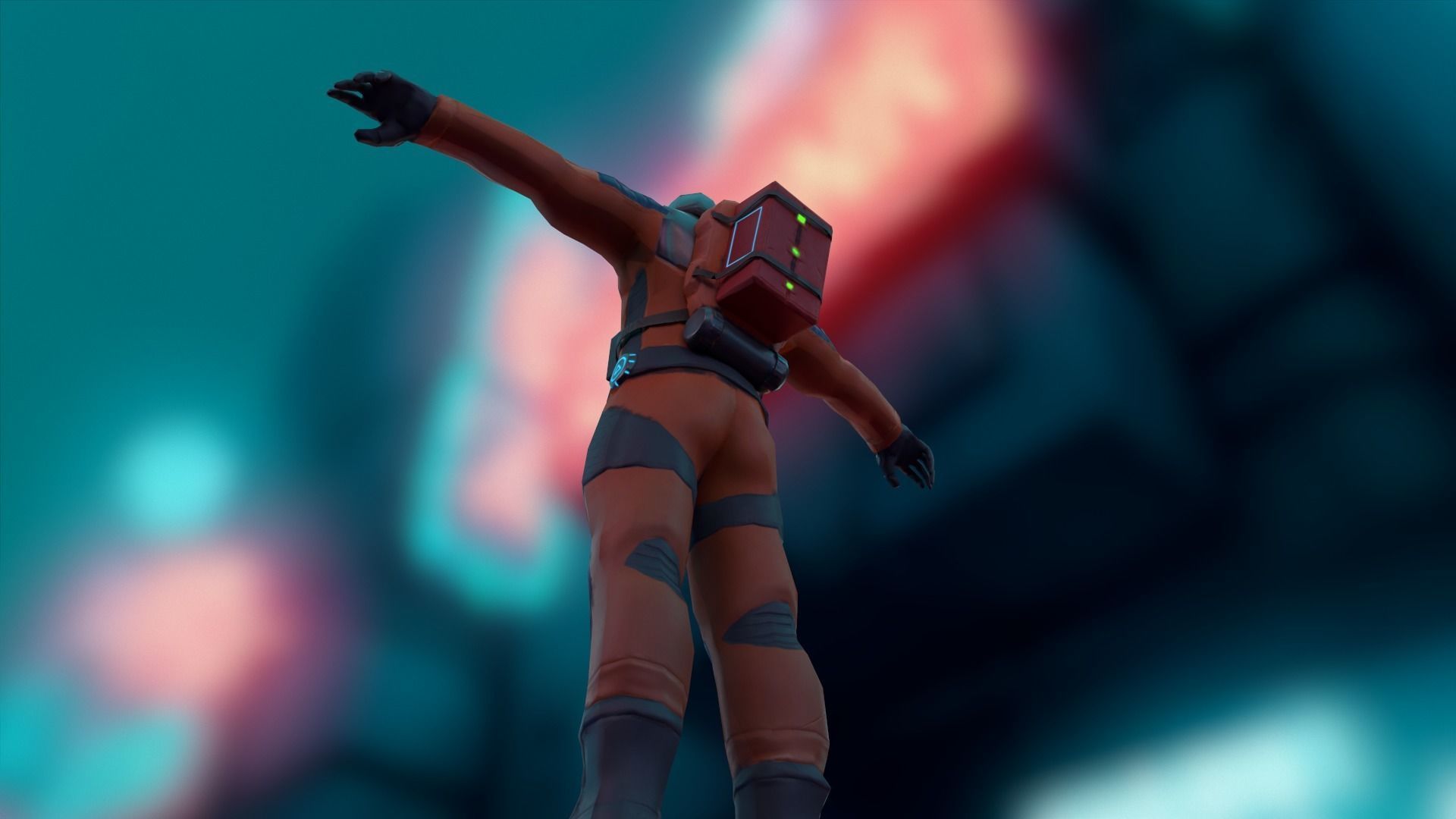 Sci-fi Futuristic character Cybernetic Cyberpunk hero Low-poly 3D model_18