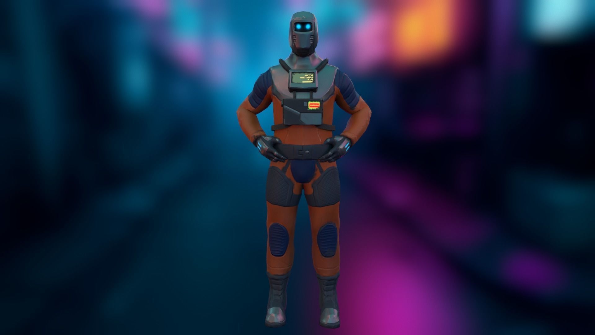 Sci-fi Futuristic character Cybernetic Cyberpunk hero Low-poly 3D model_13