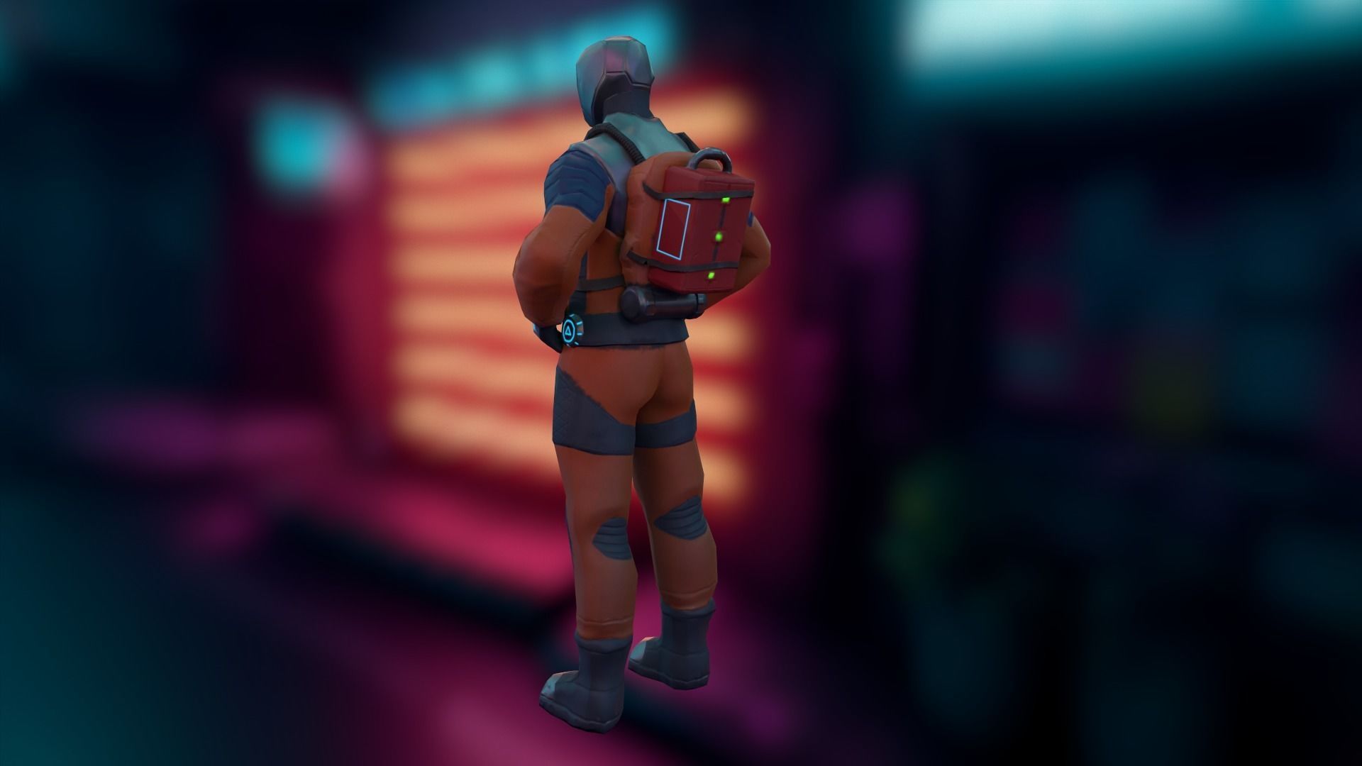 Sci-fi Futuristic character Cybernetic Cyberpunk hero Low-poly 3D model_3