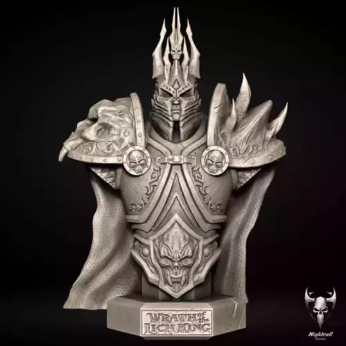 Arthas the Lich King Bust 3D print model 