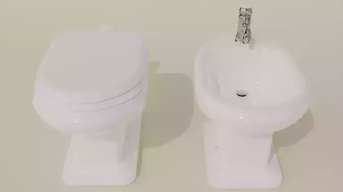 Bathroom Decor Set Elegant Sink and Toilet 