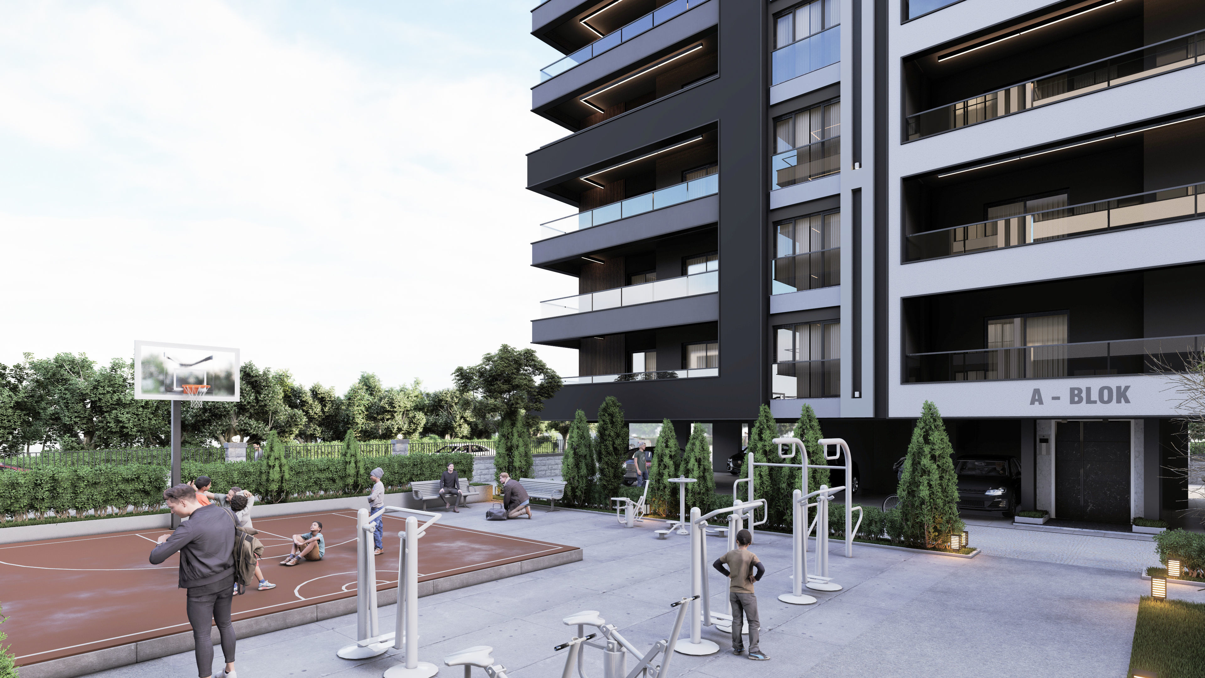 4 Block Big Site Project 3D model_20