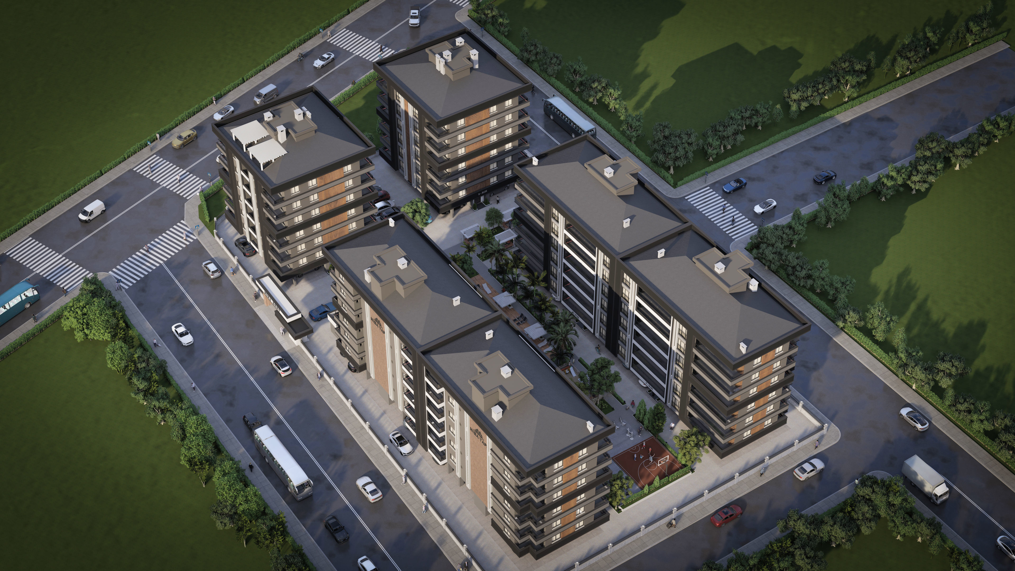 4 Block Big Site Project 3D model_8