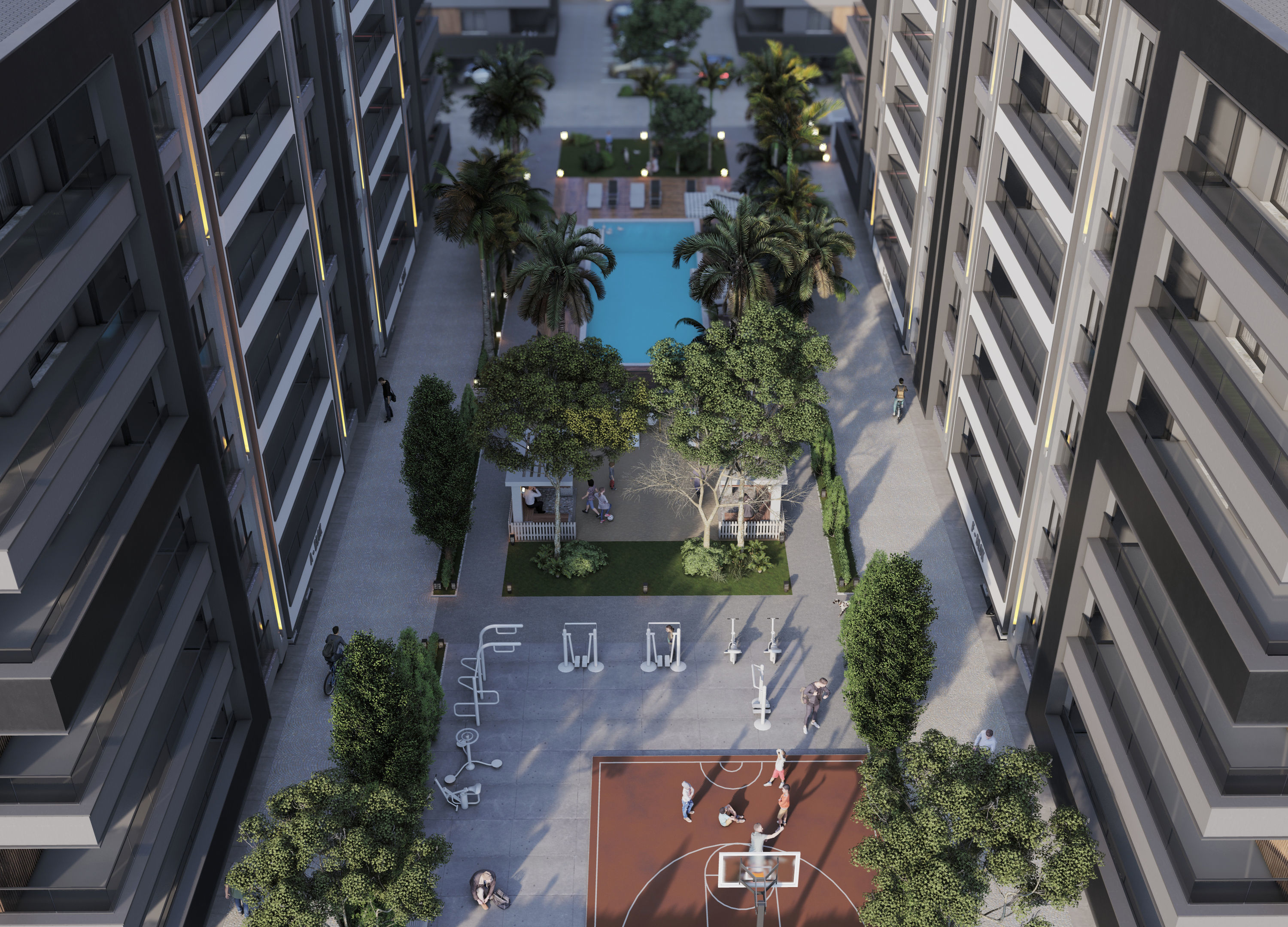 4 Block Big Site Project 3D model_2