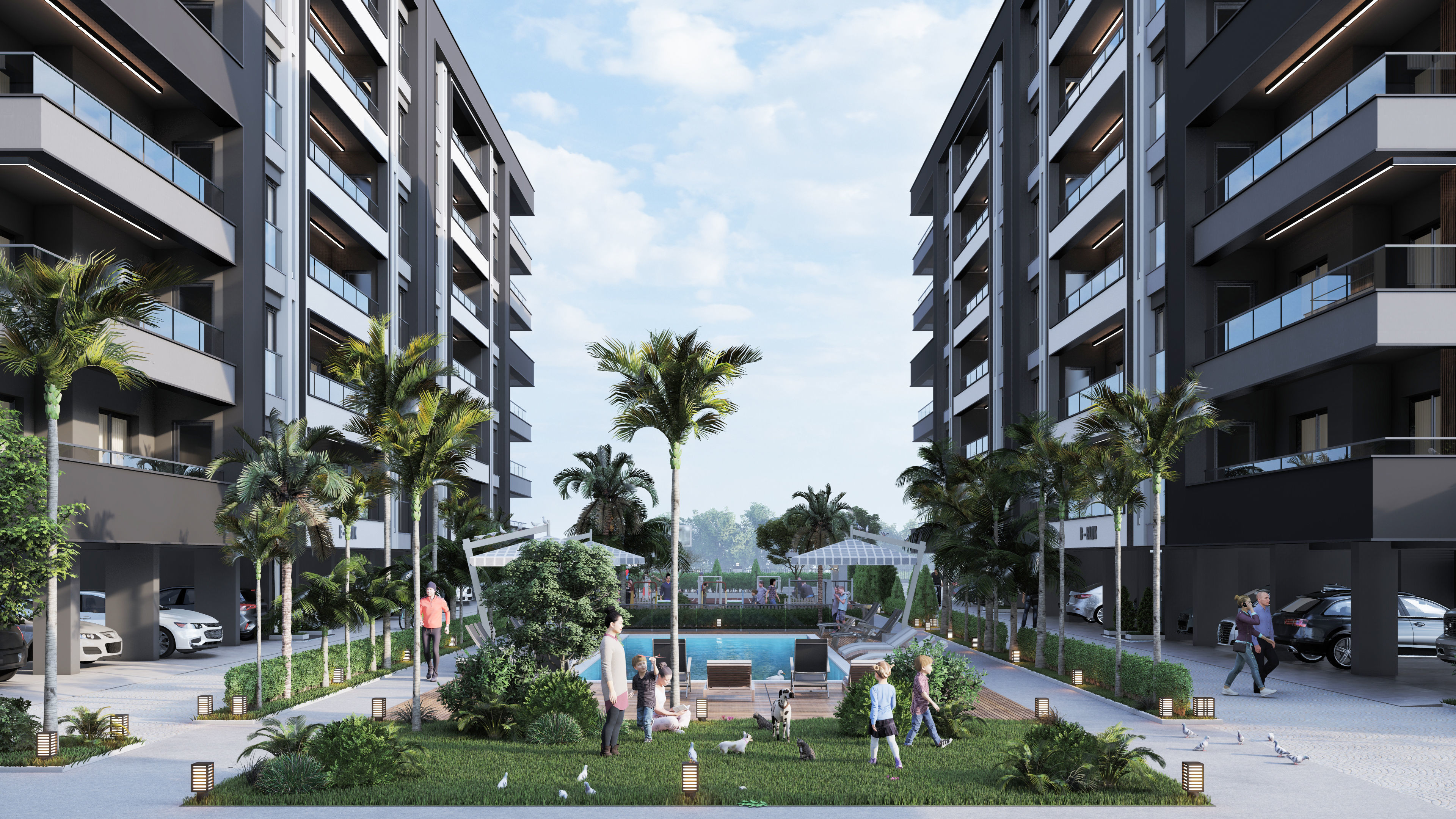 4 Block Big Site Project 3D model_28