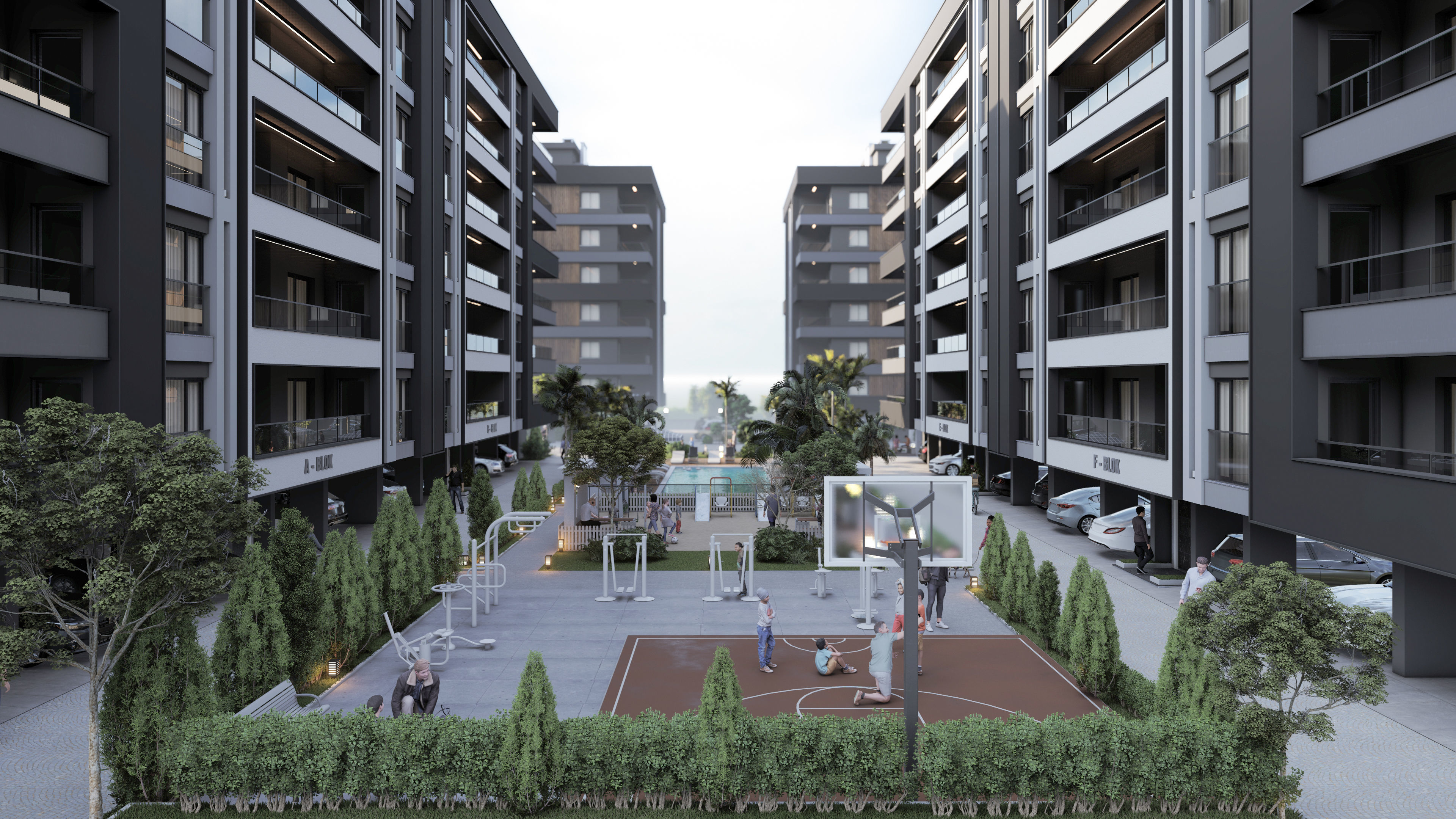 4 Block Big Site Project 3D model_22