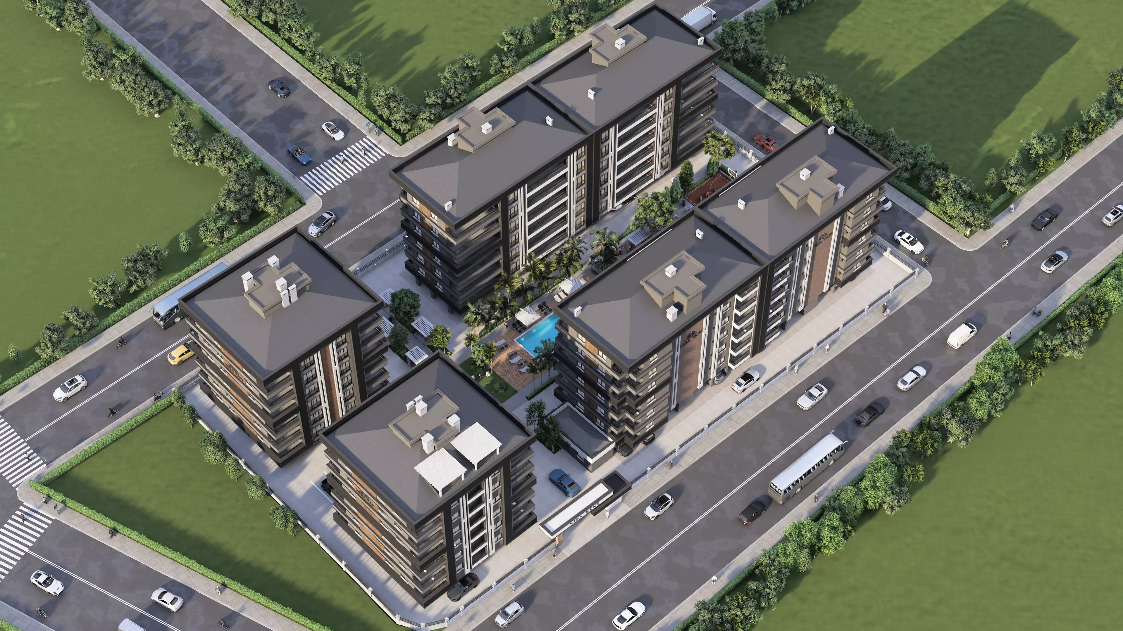 4 Block Big Site Project 3D model_0