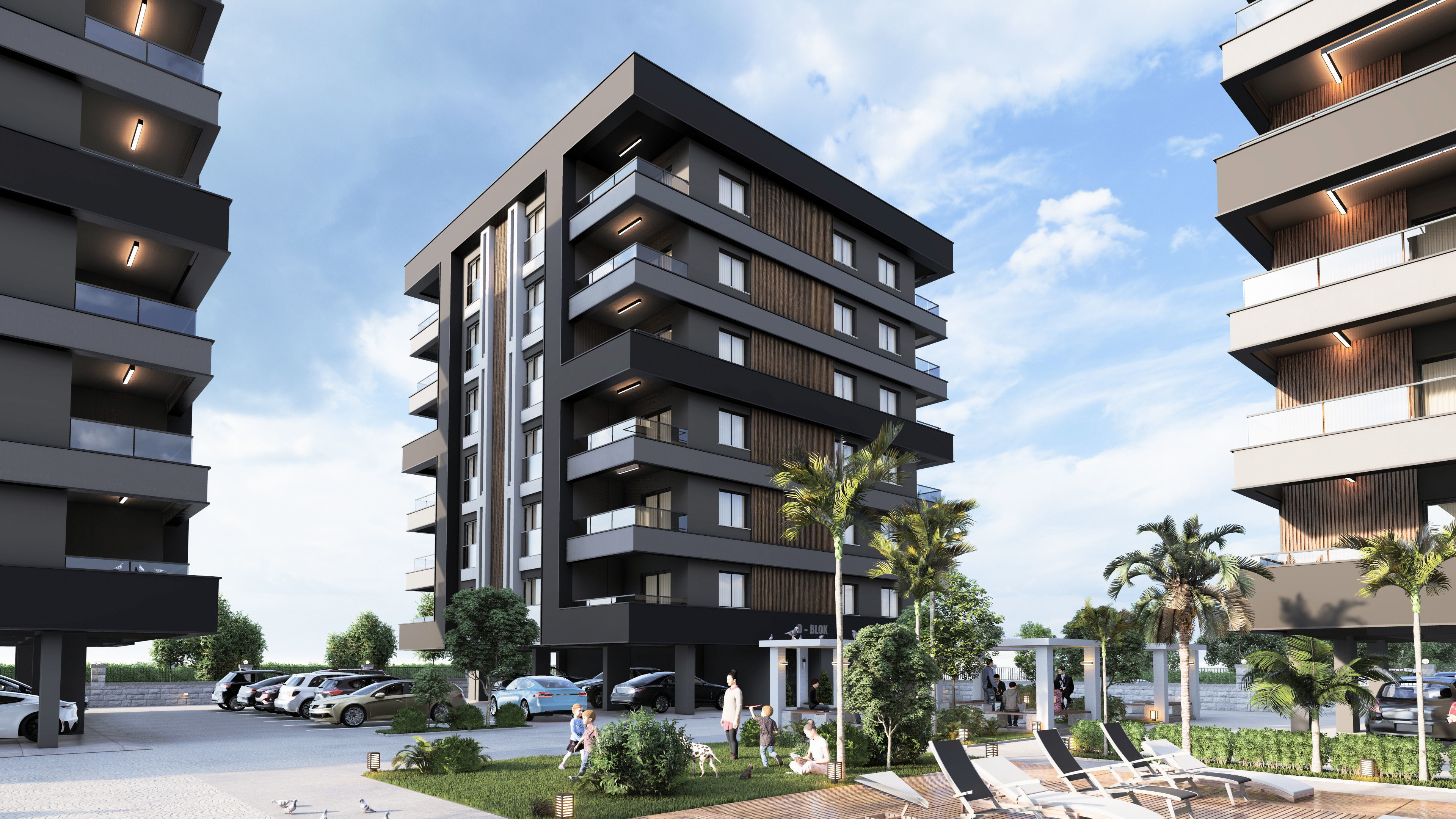 4 Block Big Site Project 3D model_17