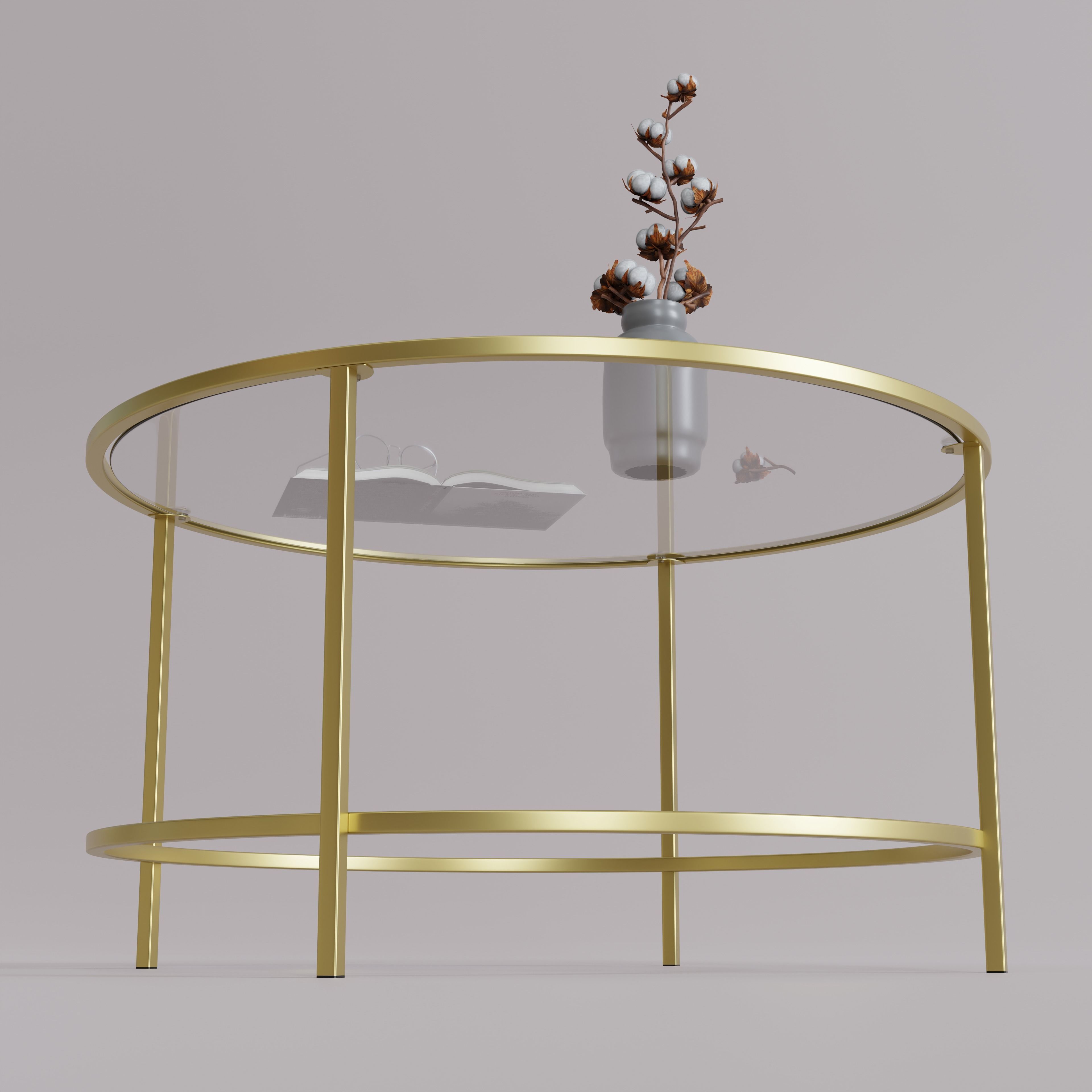 Decorative Glass Coffee Table 3D model_2