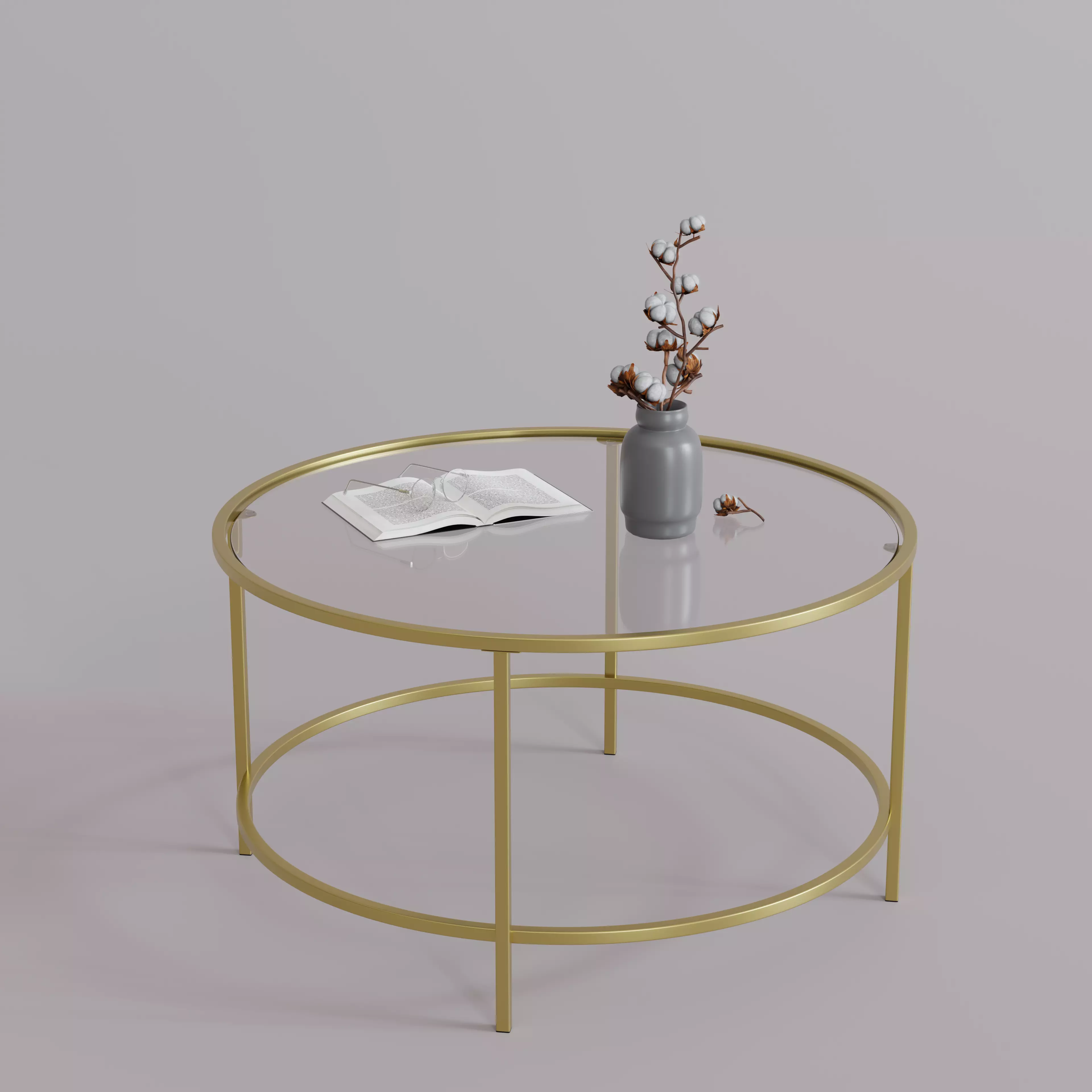 Decorative Glass Coffee Table 3D model_0