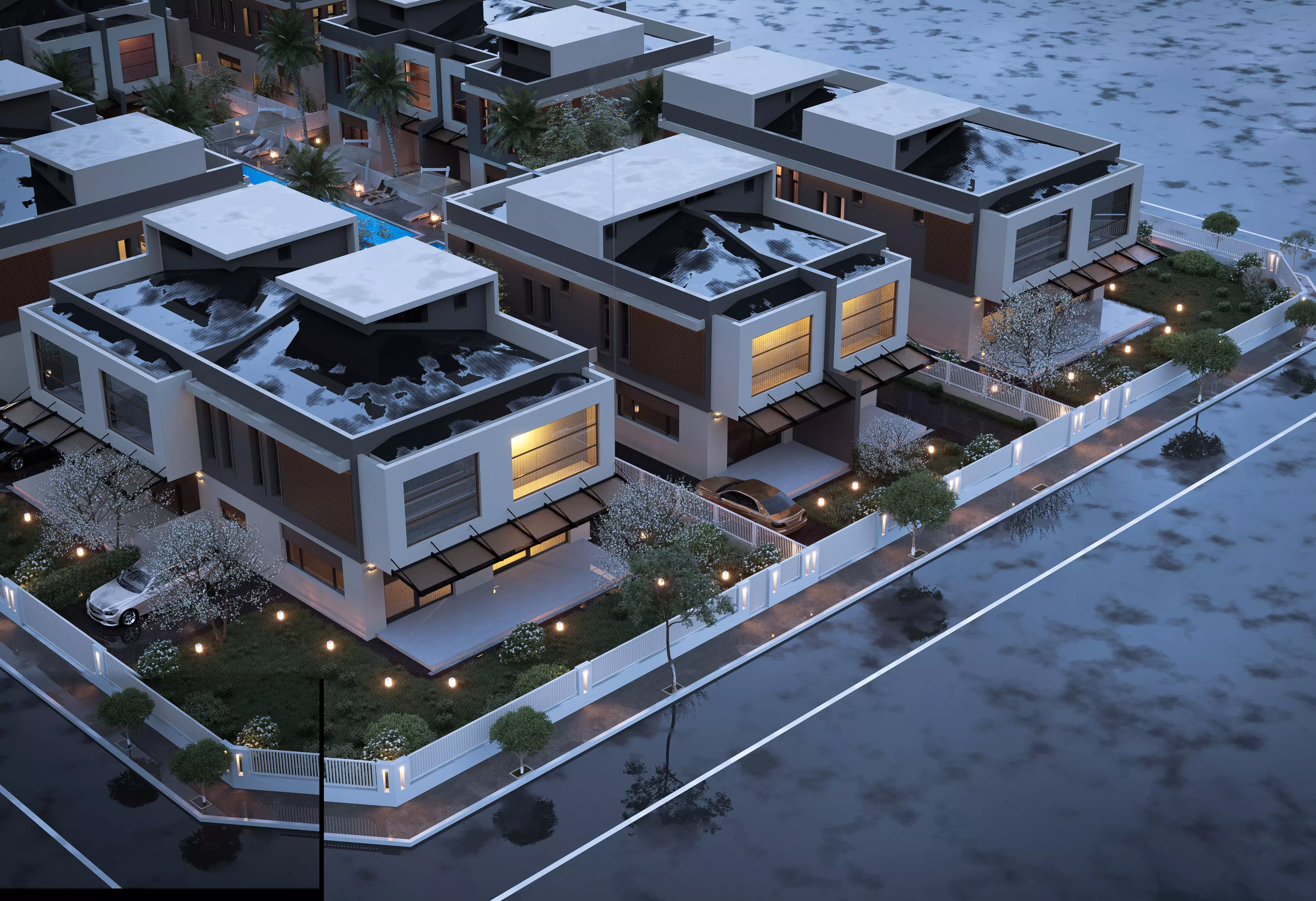 8 block villa project 3D model