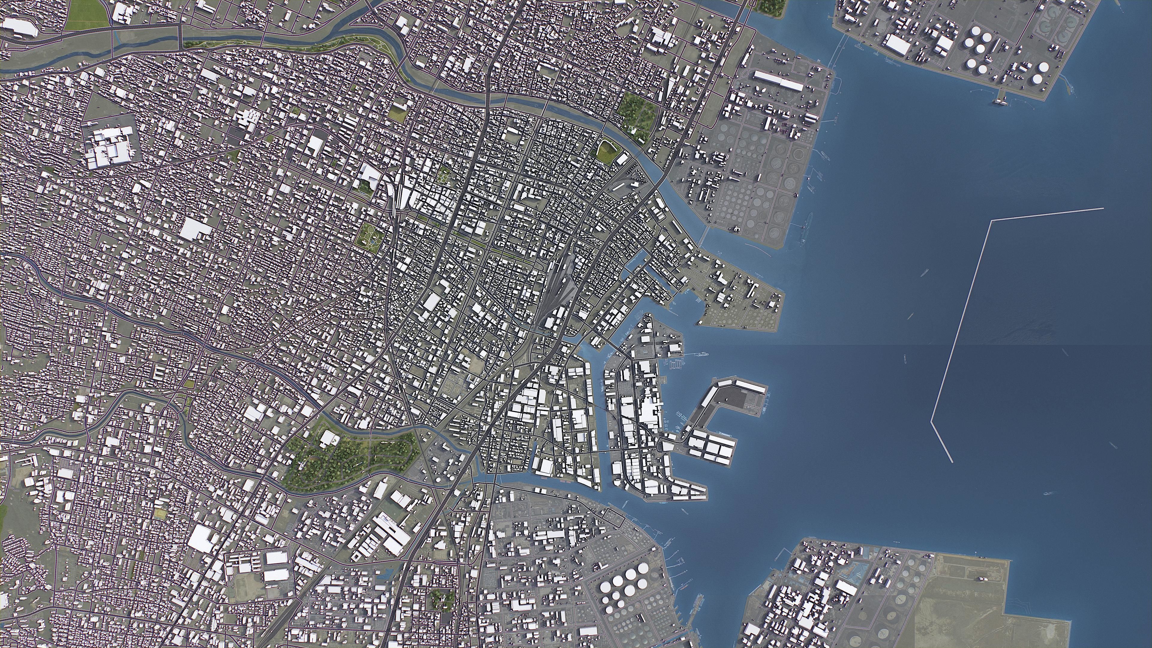 Yokkaichi - 3D City Model Low-poly 3D model_6