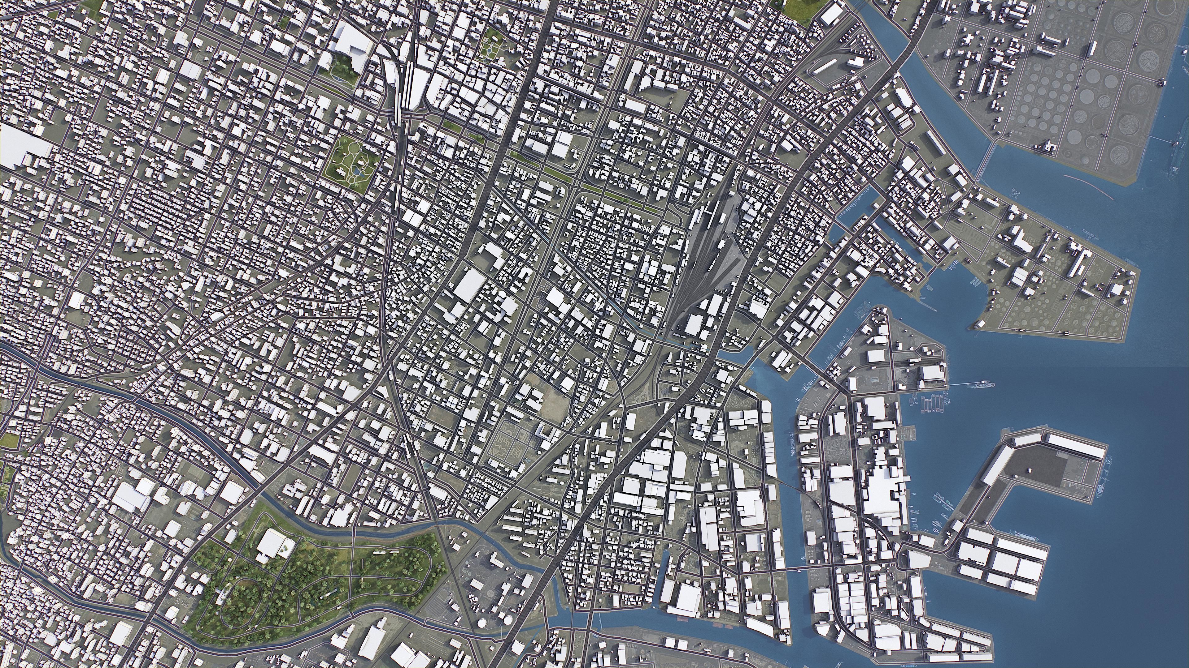 Yokkaichi - 3D City Model Low-poly 3D model_10