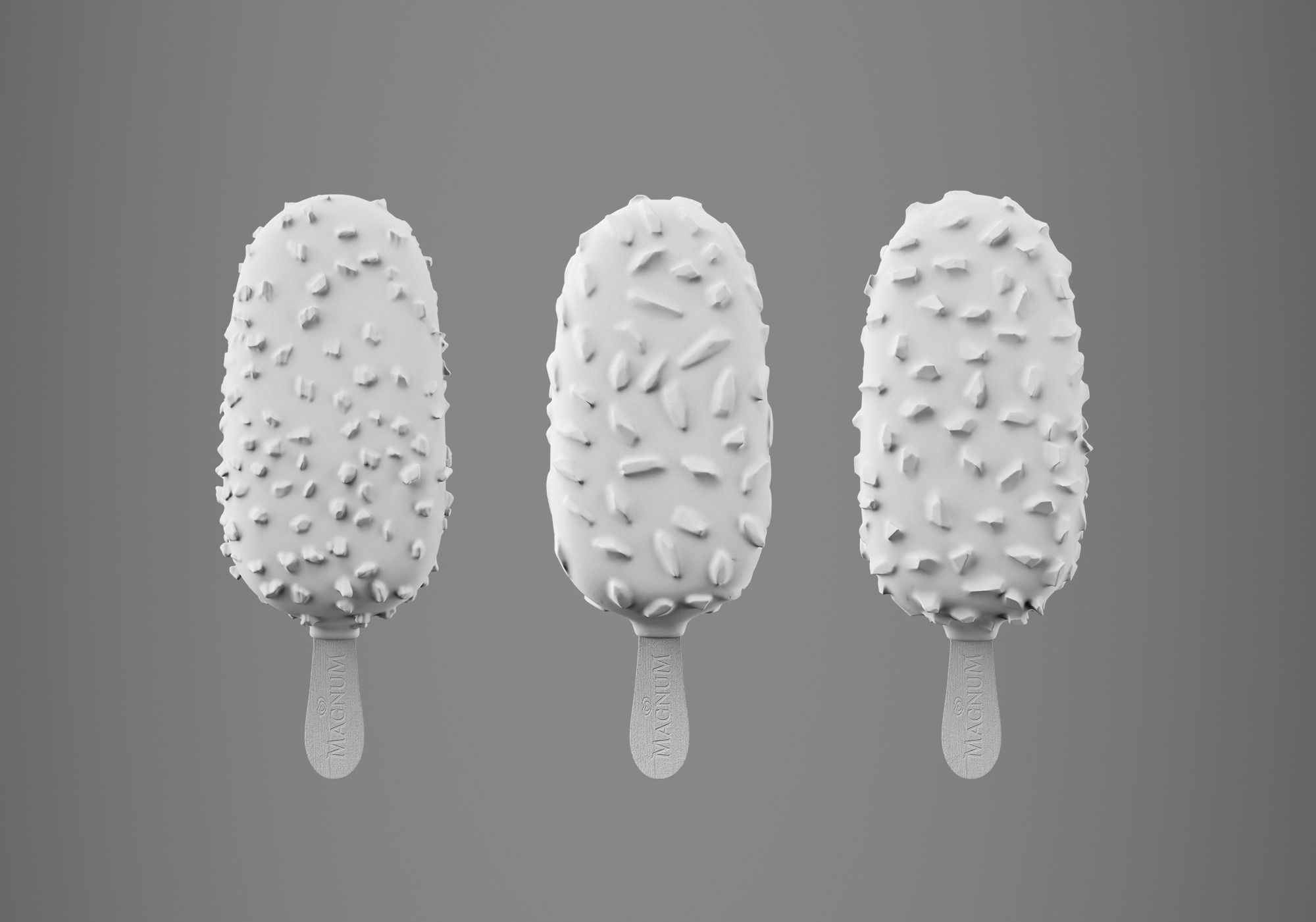 6 Magnum Ice creams  and 2 Scene setups 3D model_3