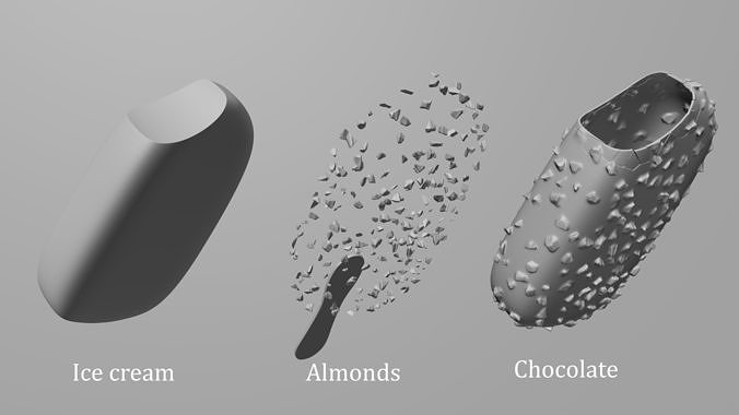 6 Magnum Ice creams  and 2 Scene setups 3D model 6