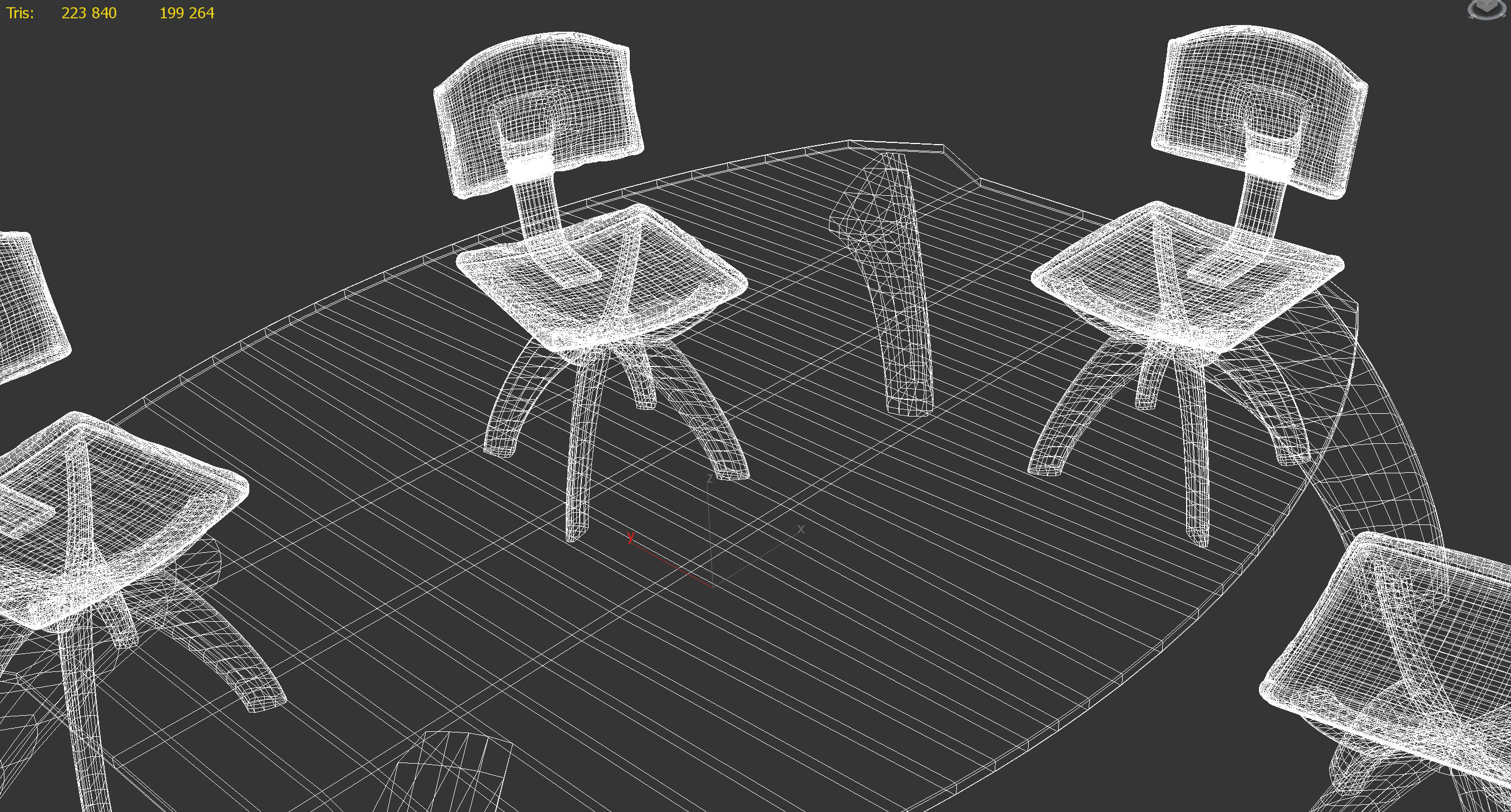 Seon Table And Chairs PBR 3D model_5