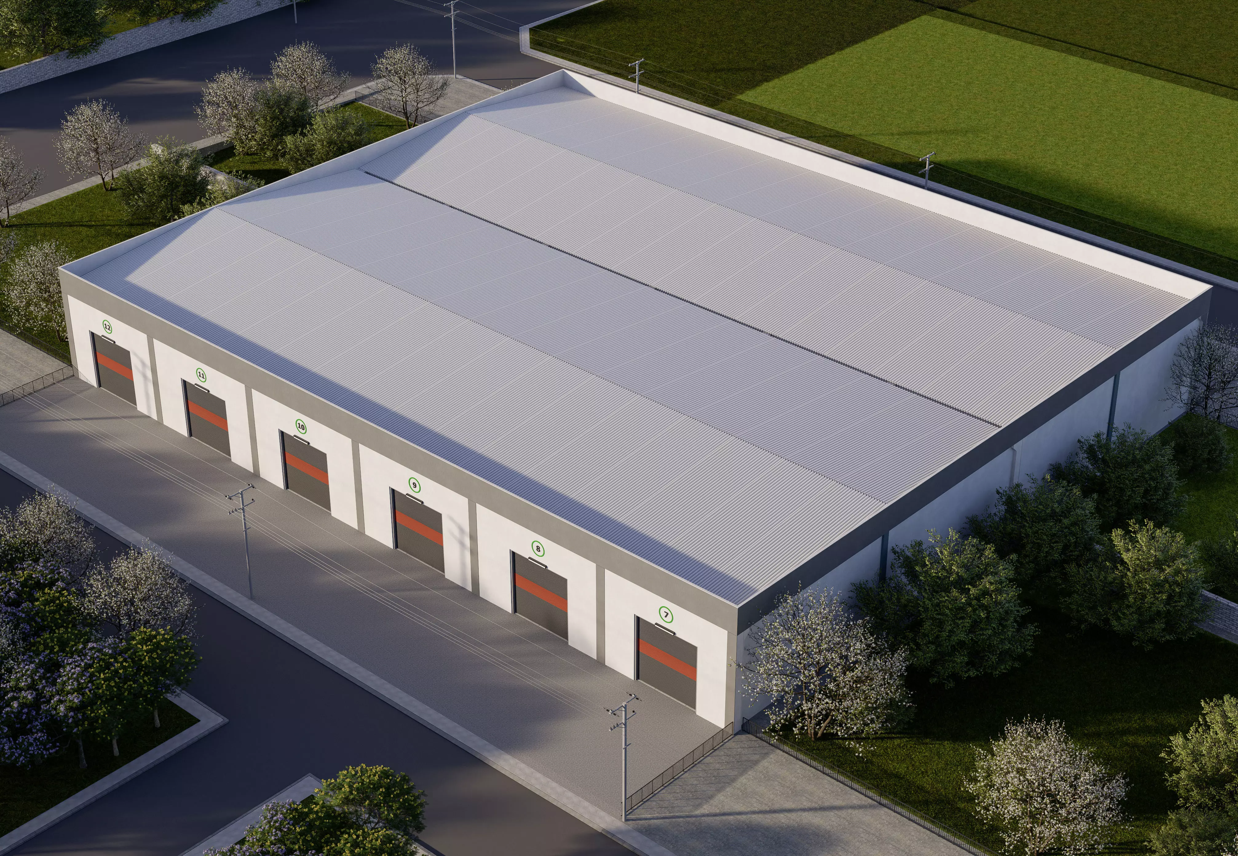 Prefabricated shop and warehouse project 3D model_0