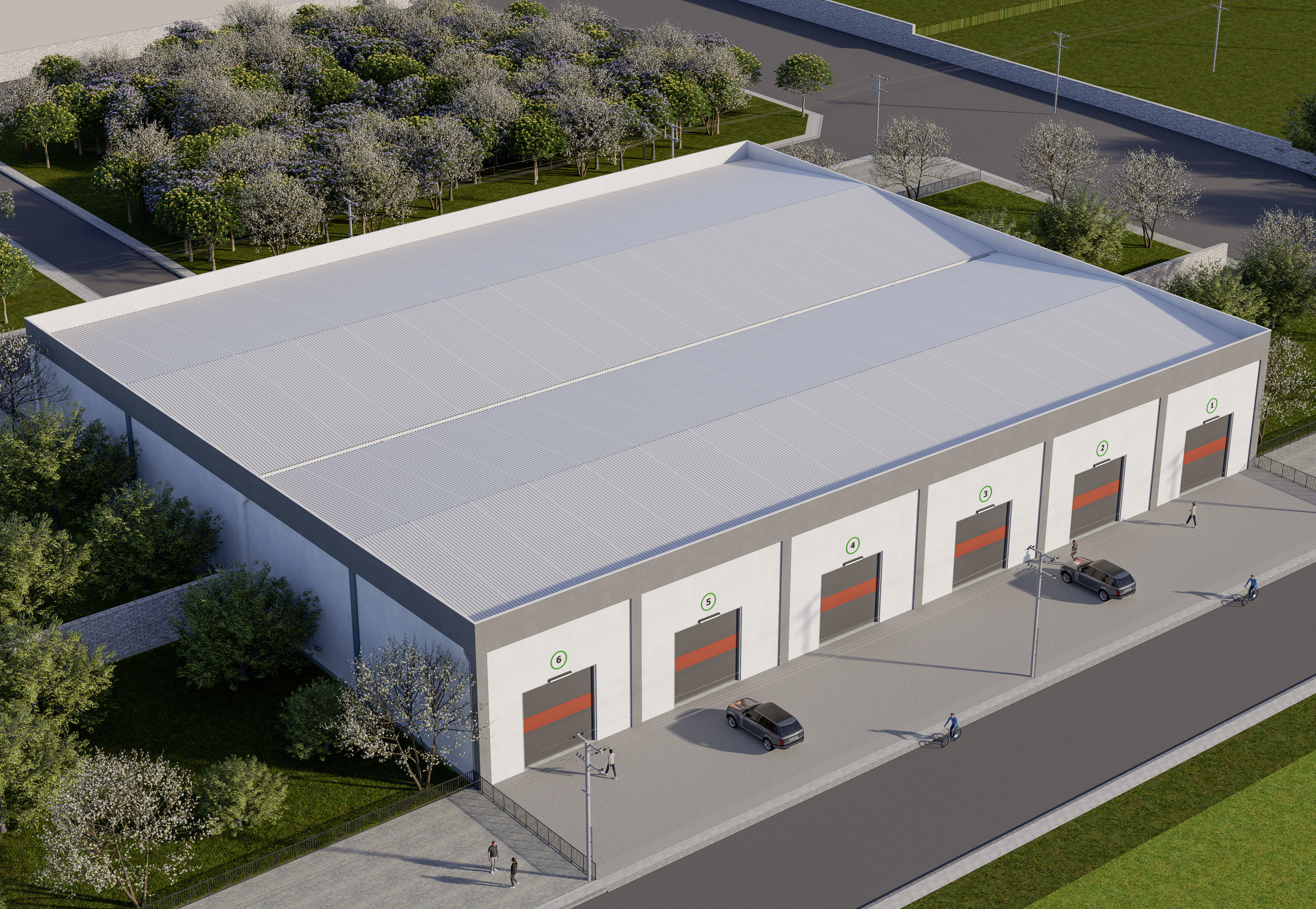 Prefabricated shop and warehouse project 3D model_8