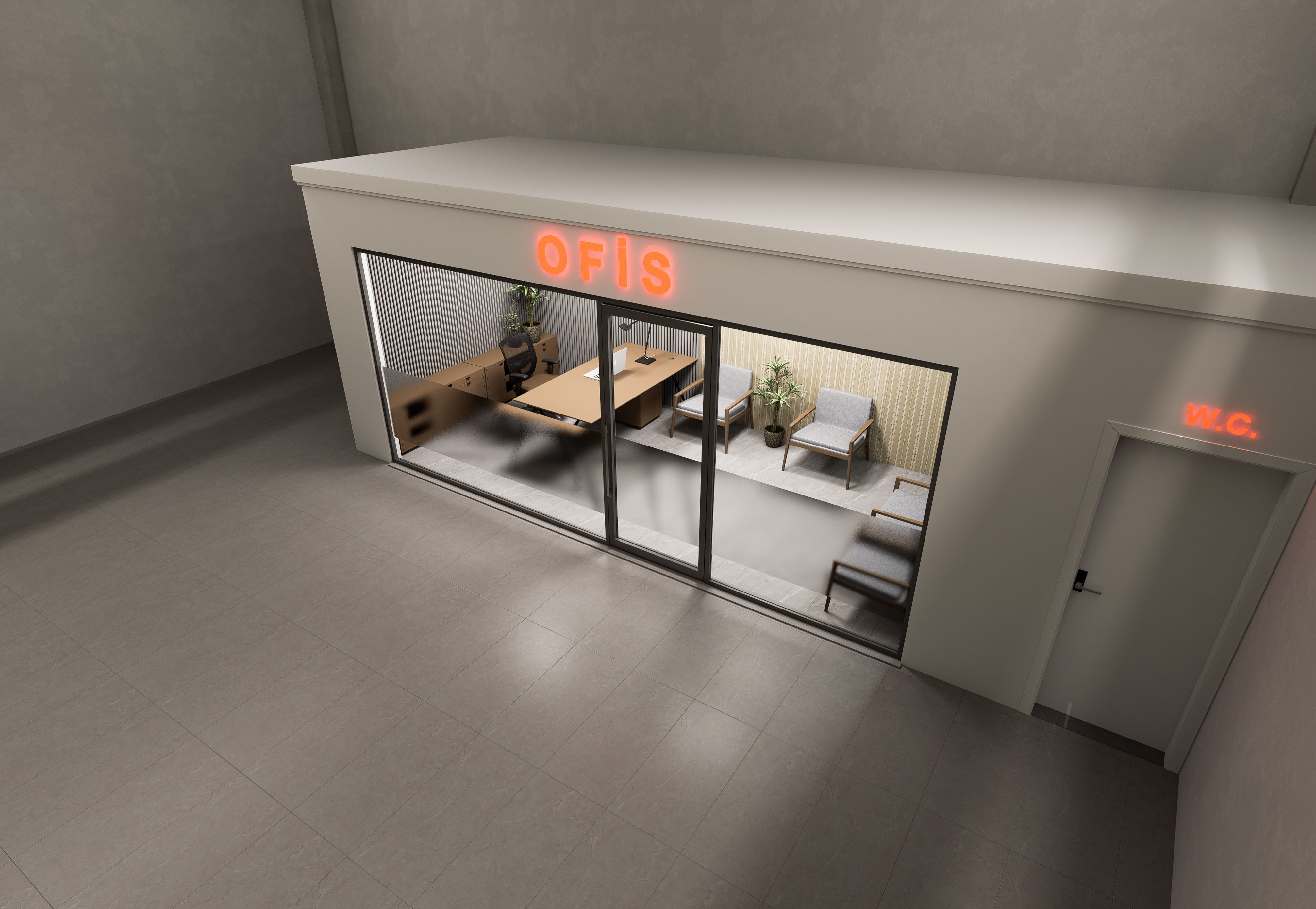 Prefabricated shop and warehouse project 3D model_7