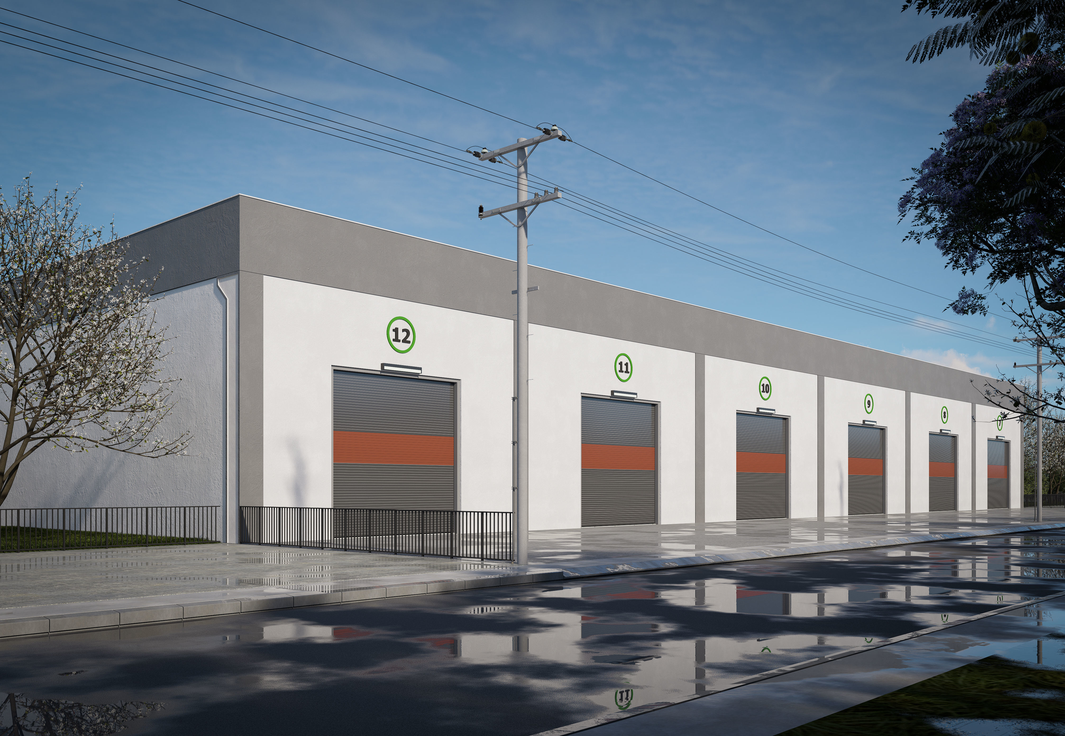 Prefabricated shop and warehouse project 3D model_3