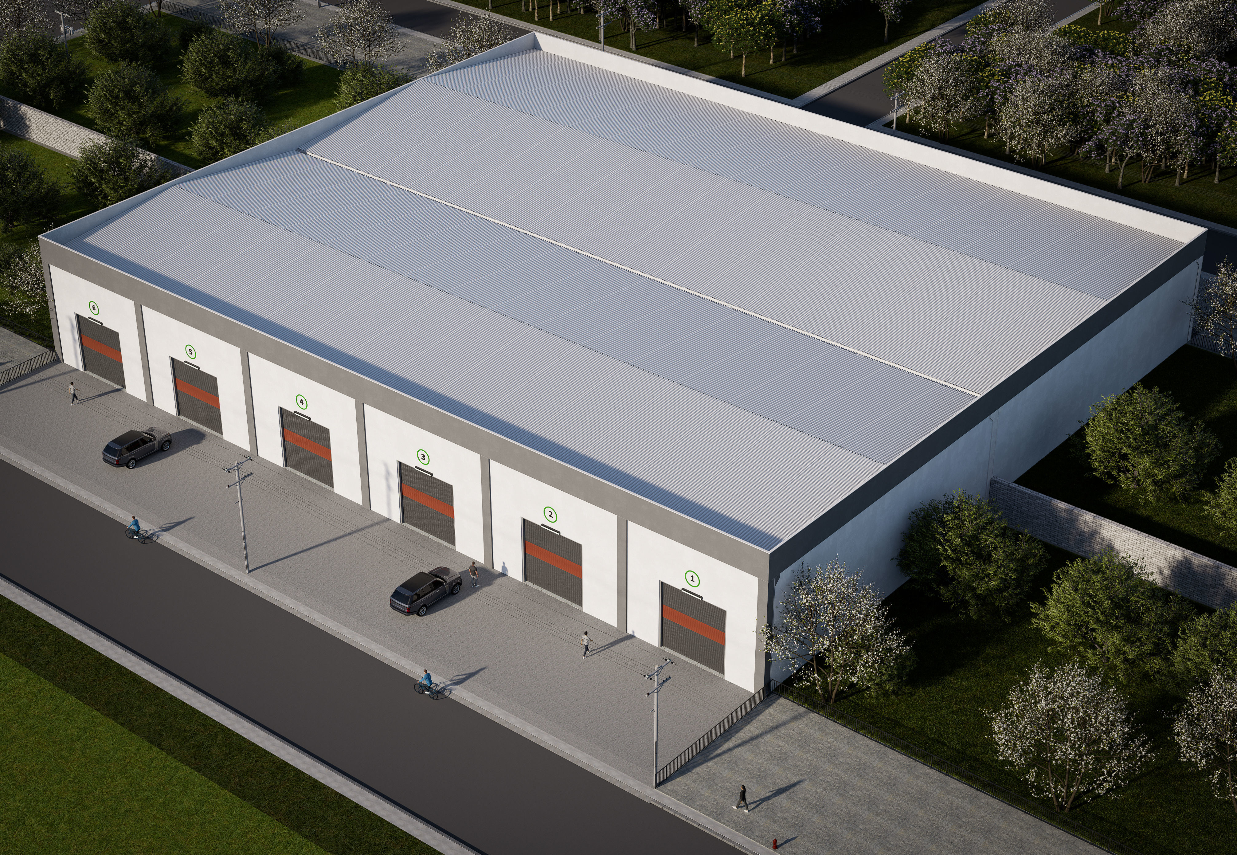 Prefabricated shop and warehouse project 3D model_4