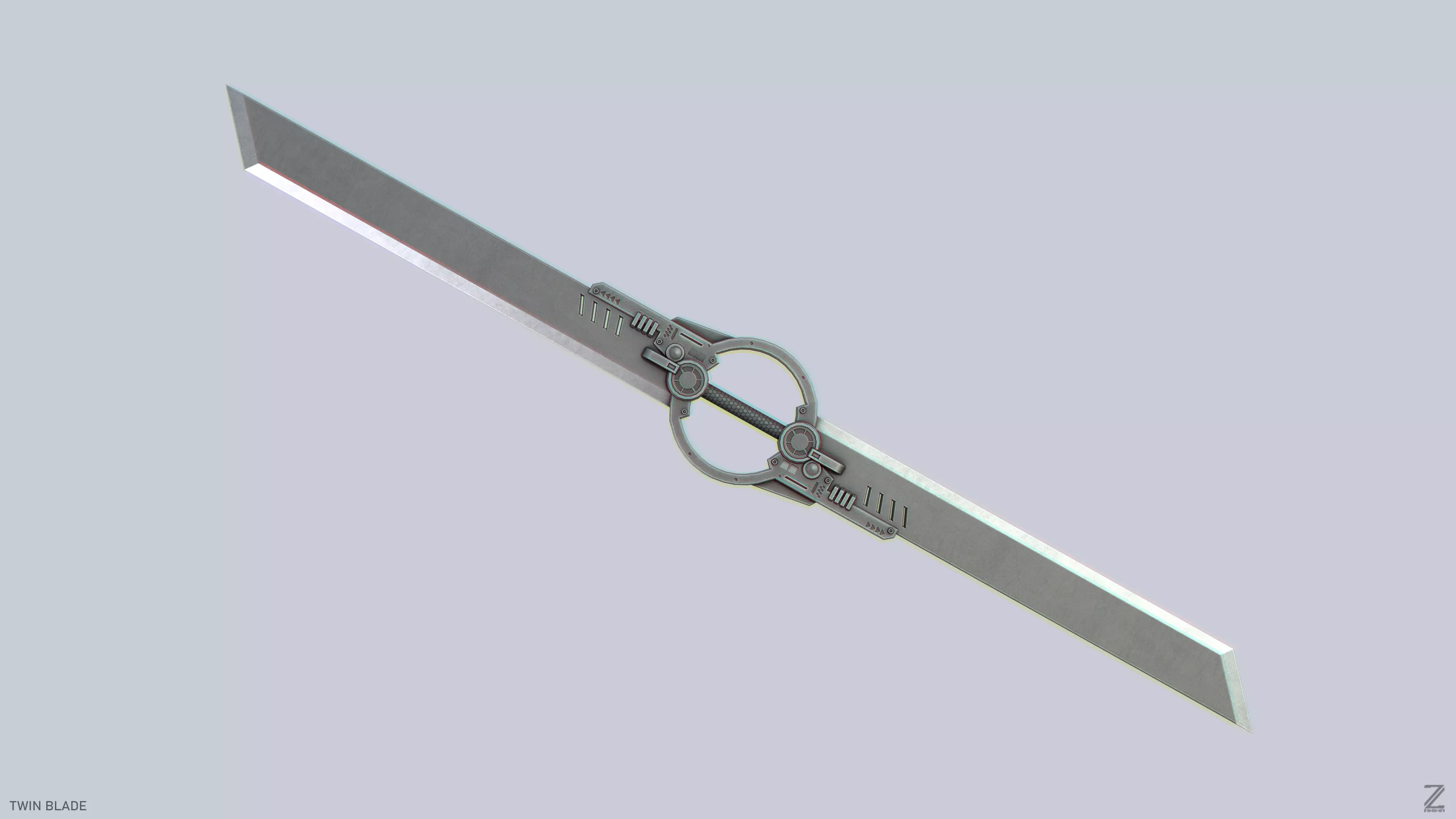 Twinblade Low-poly 3D model_0