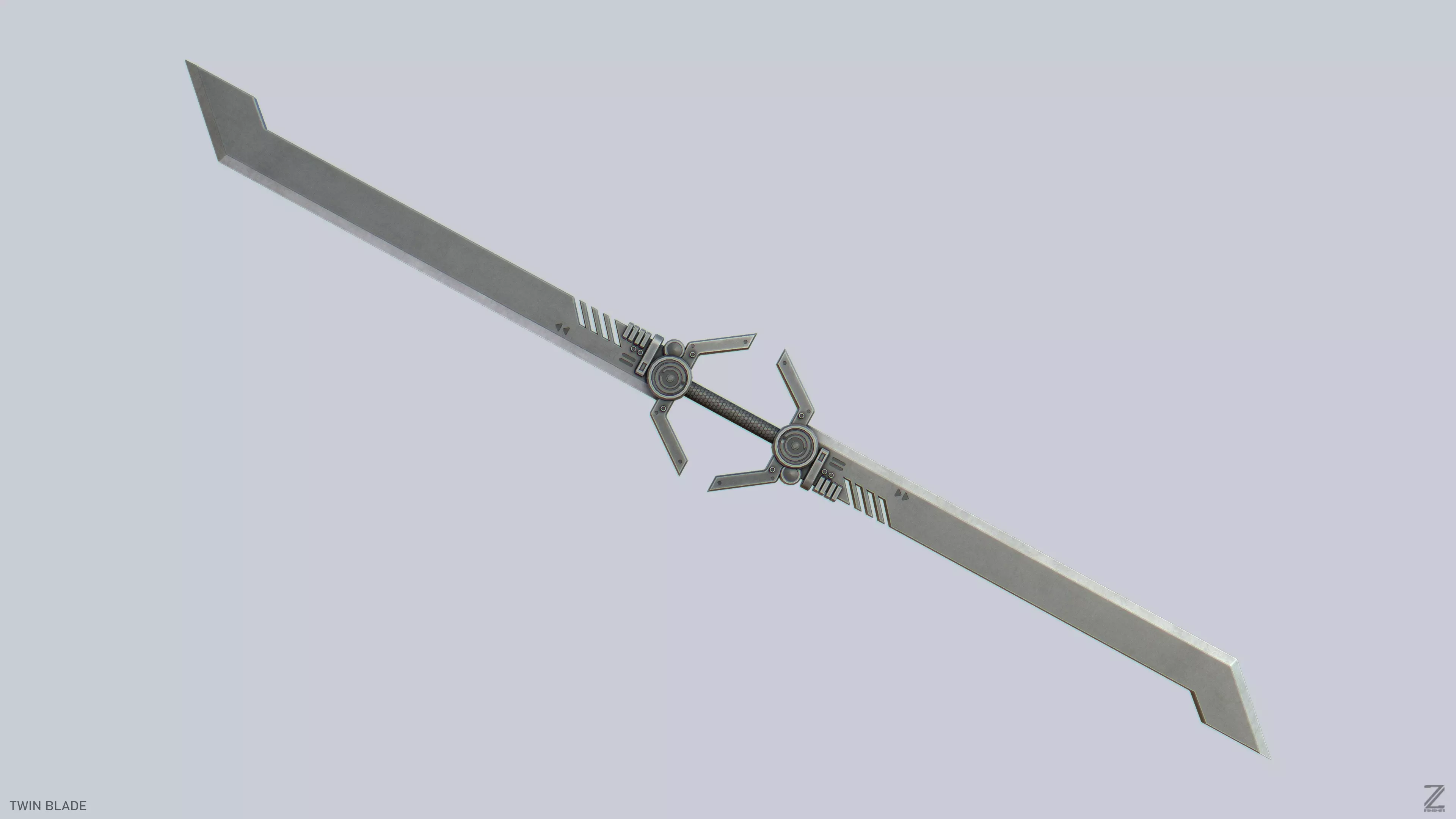 Twinblade Low-poly 3D model_0